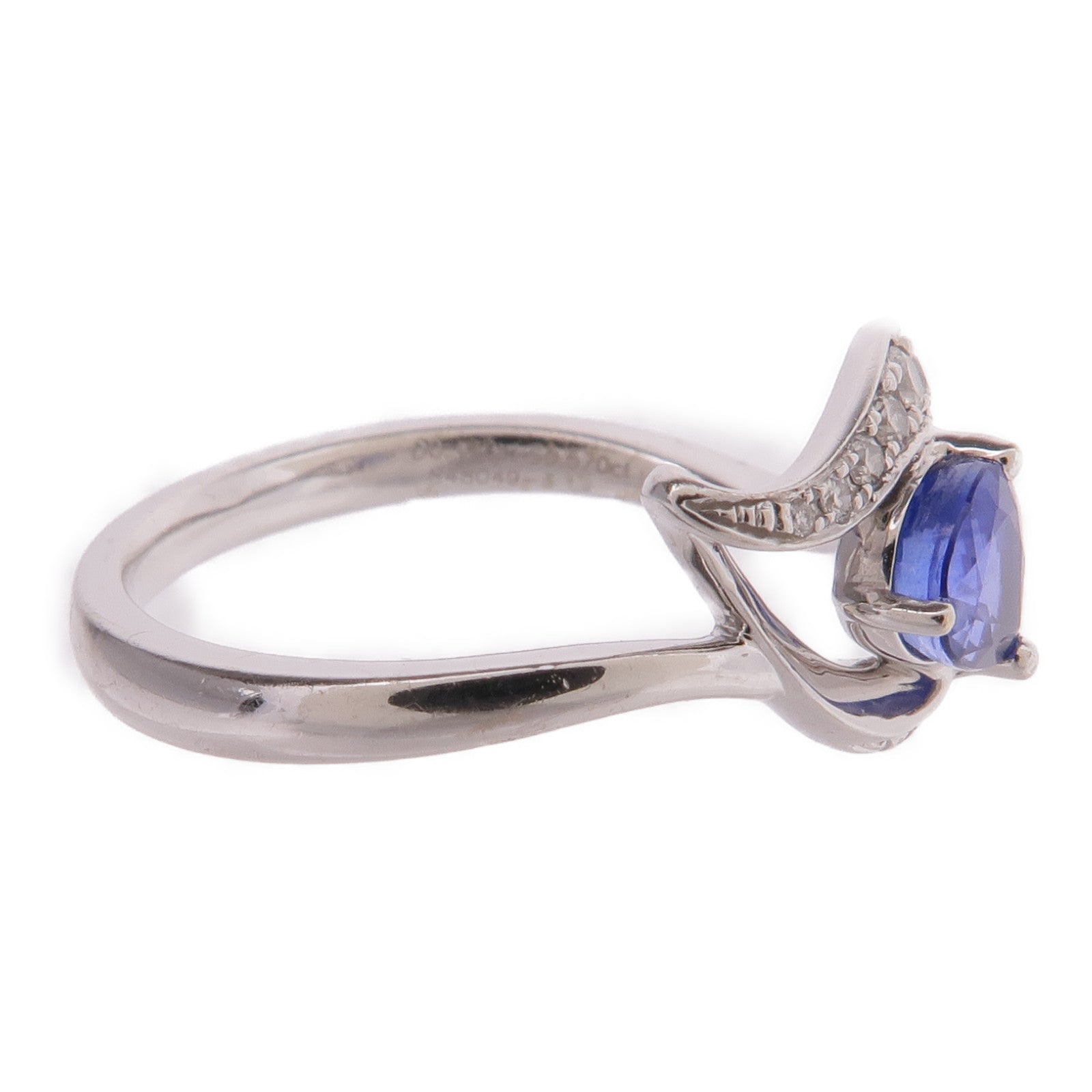 JEWELRY 18K白金Sapphire Diamond Ring藍寶石/鑽石戒指US#5.5