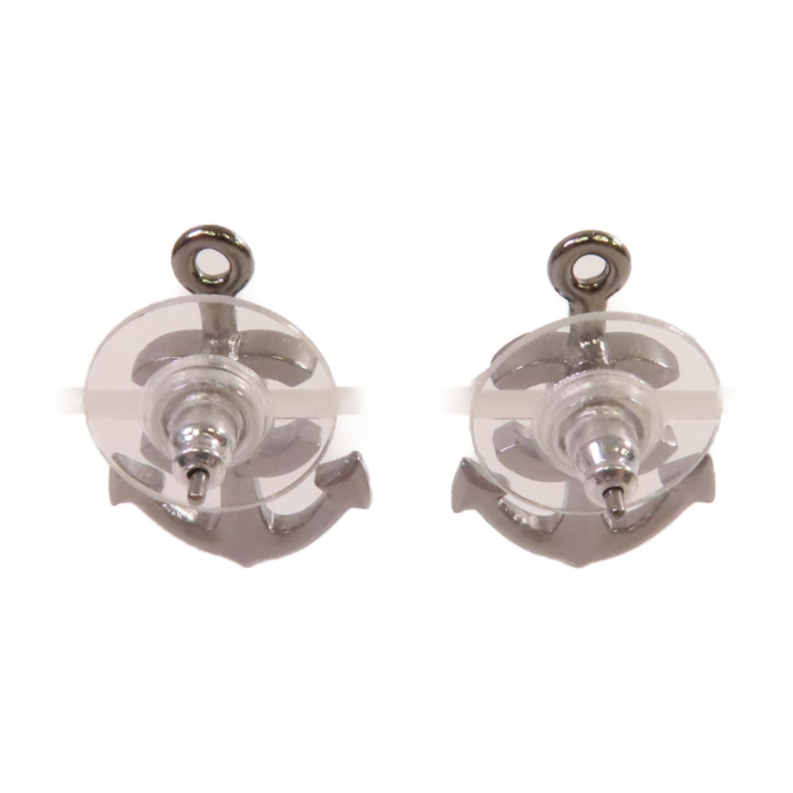CHANEL 金屬CC Anchor Earrings耳環銀色
