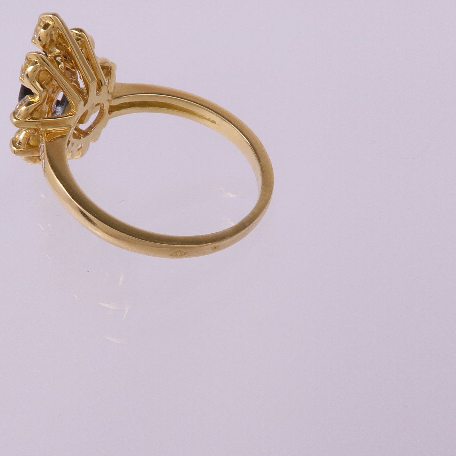 JEWELRY 【激減優惠】18K黃金Sapphire Diamond Ring藍寶石/鑽石戒指US#6