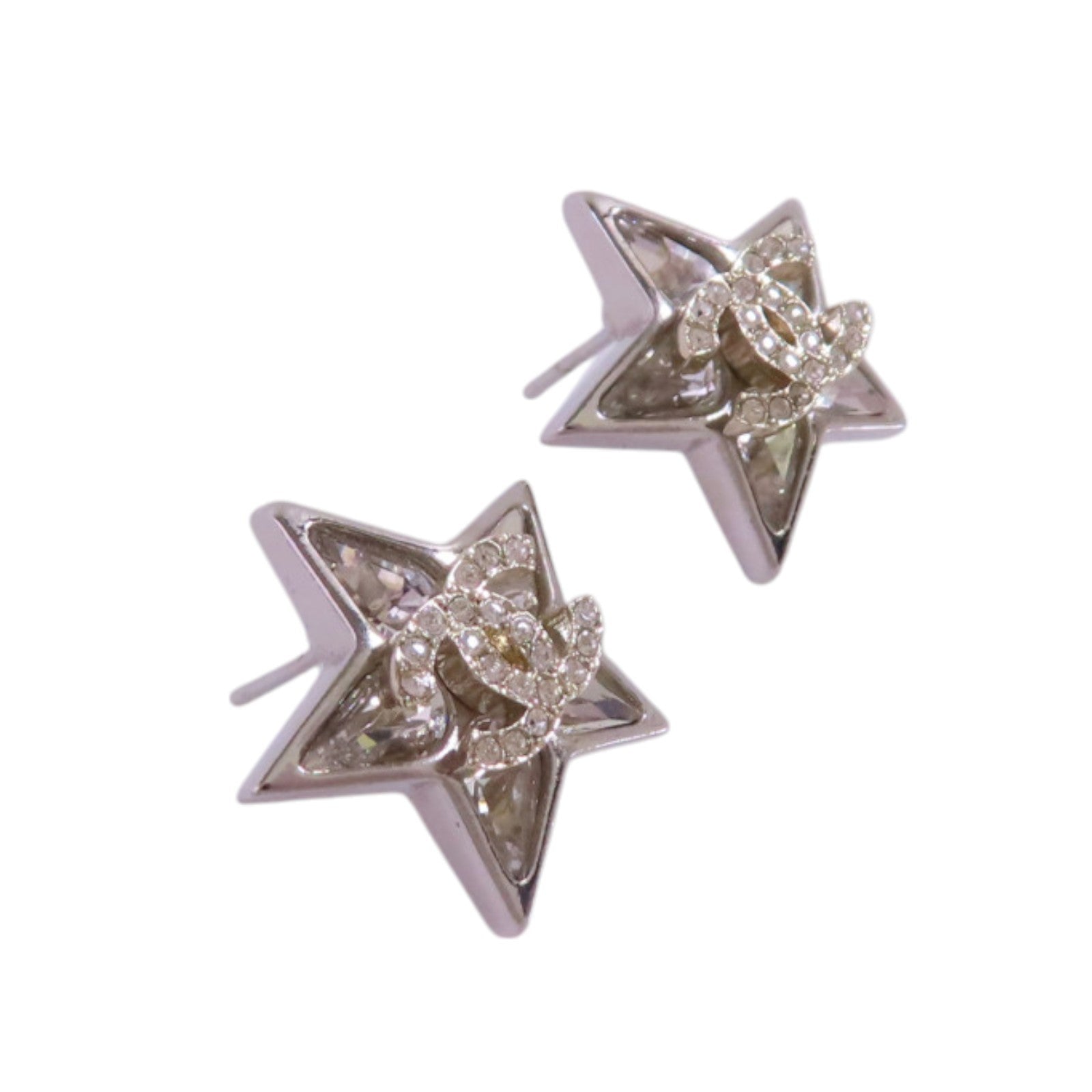 CHANEL 金屬Earrings銀扣耳環