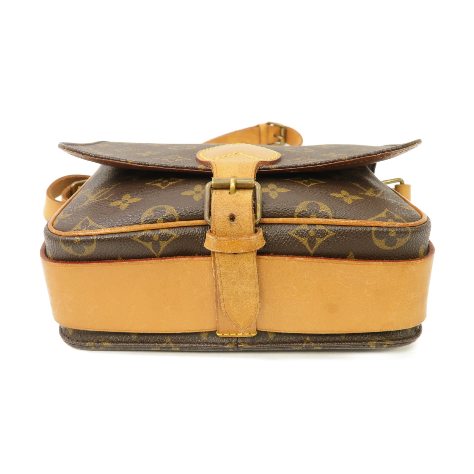 LOUIS VUITTON Monogram Cartouchiere金扣肩背袋棕色