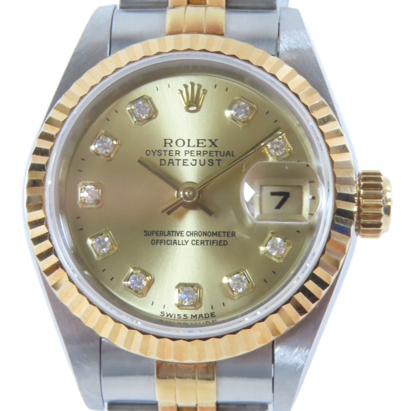 ROLEX Datejust 26mm 18K黃金/不鏽鋼手錶自動機芯金色