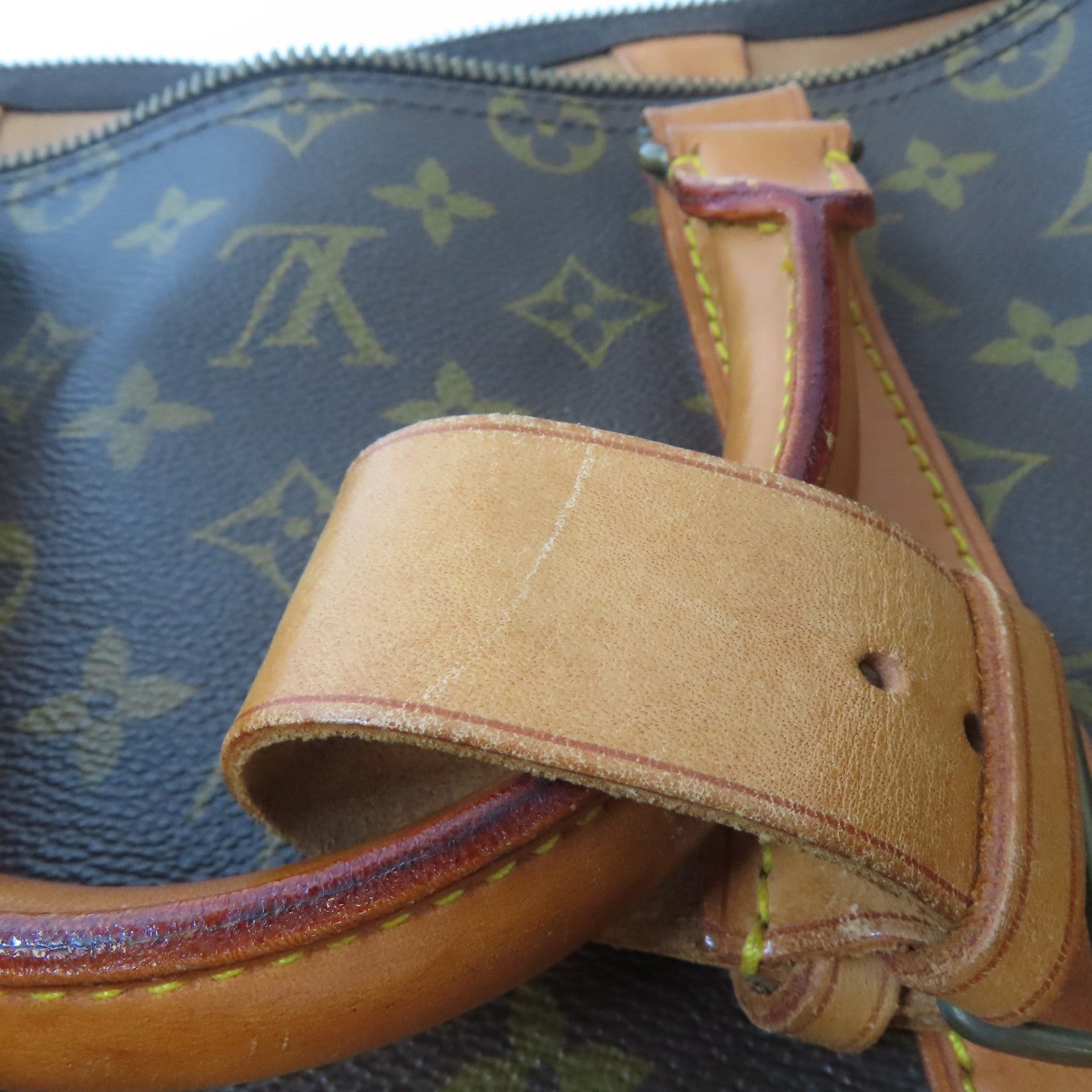 LOUIS VUITTON Monogram Keepall 55金扣手挽袋啡色