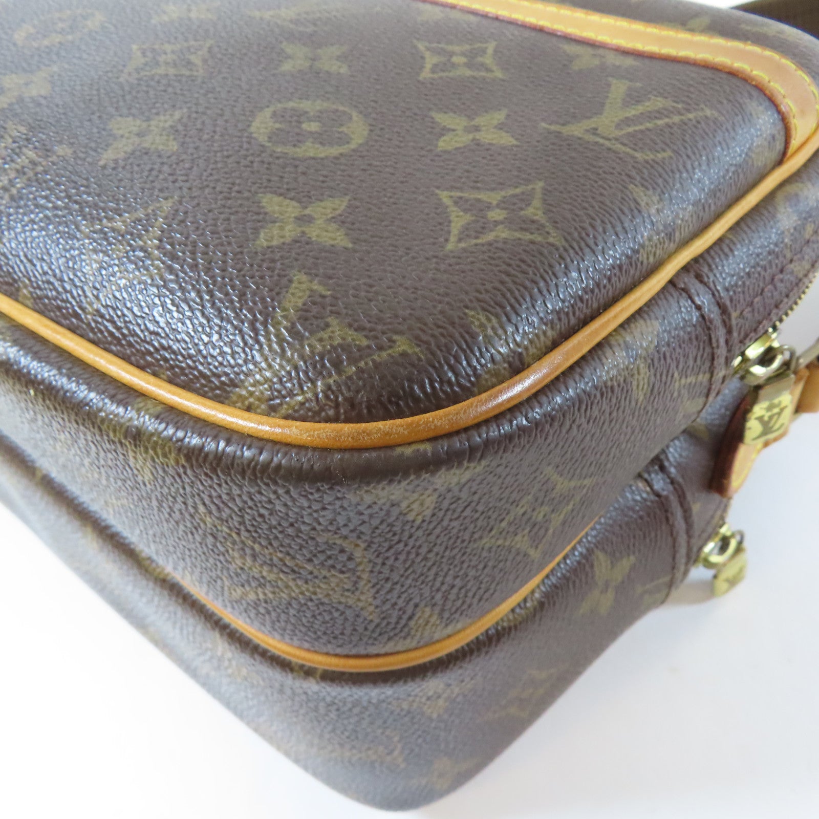 LOUIS VUITTON Monogram Reporter PM 金扣肩背袋啡色