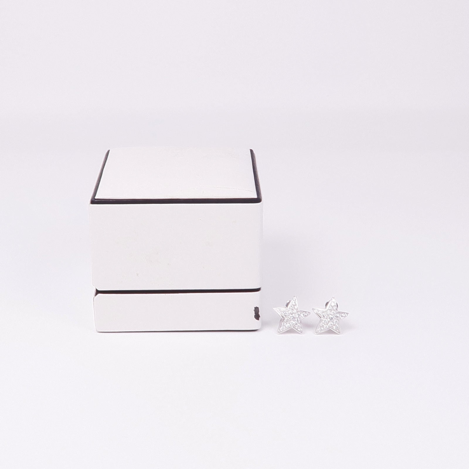 CHANEL 18K白金Comète Geode Earrings鑽石耳環