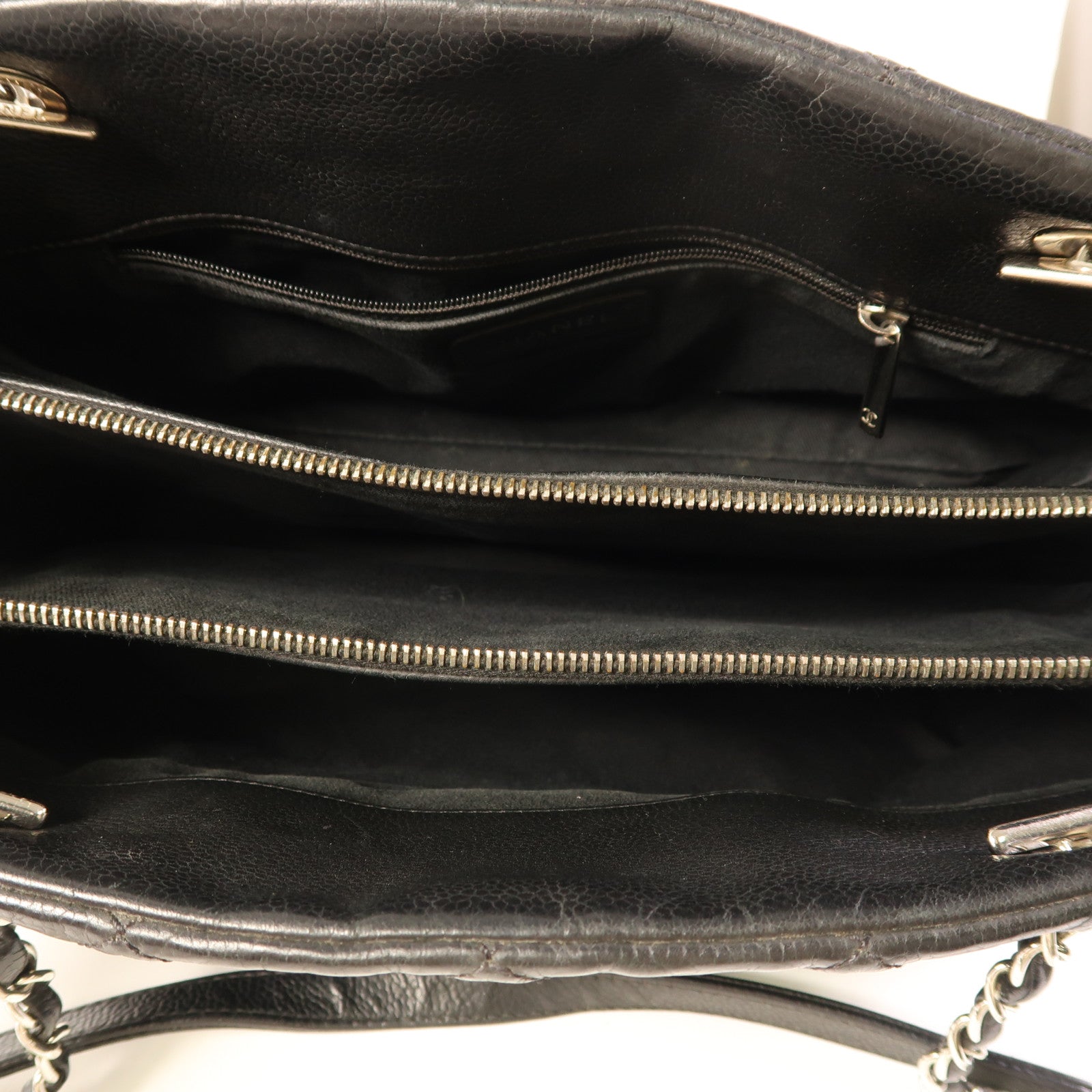 CHANEL 牛皮皮革Shoulder Bag銀扣鏈帶肩背袋