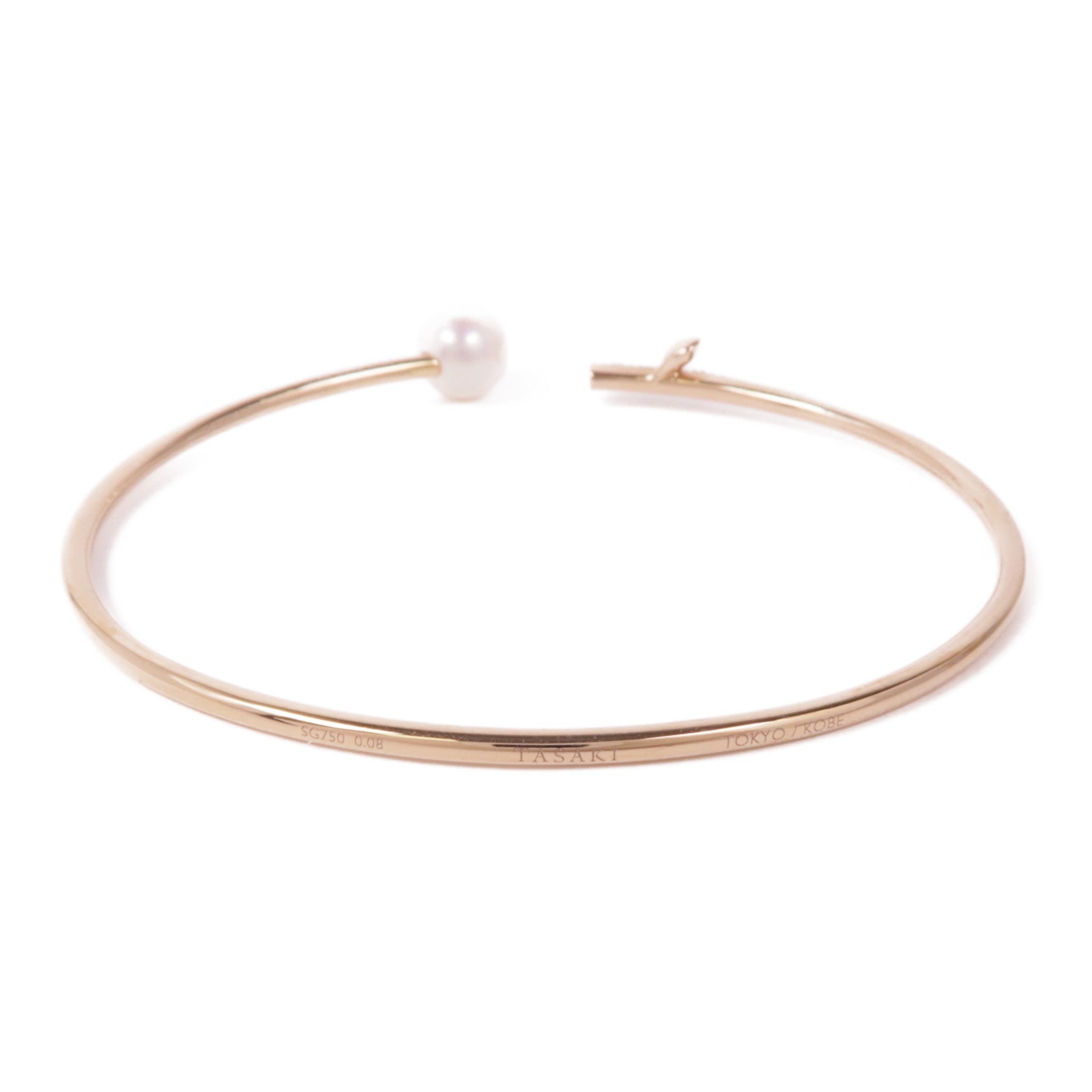 TASAKI 18K玫瑰金kugel Bracelet珍珠/鑽石手鐲