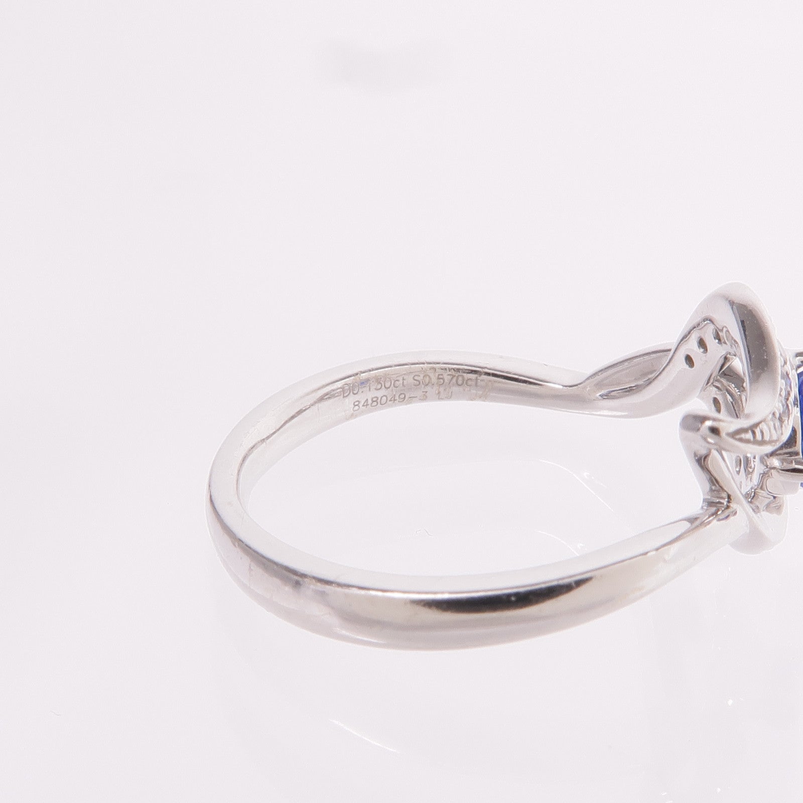 JEWELRY 18K白金Sapphire Diamond Ring藍寶石/鑽石戒指US#5.5