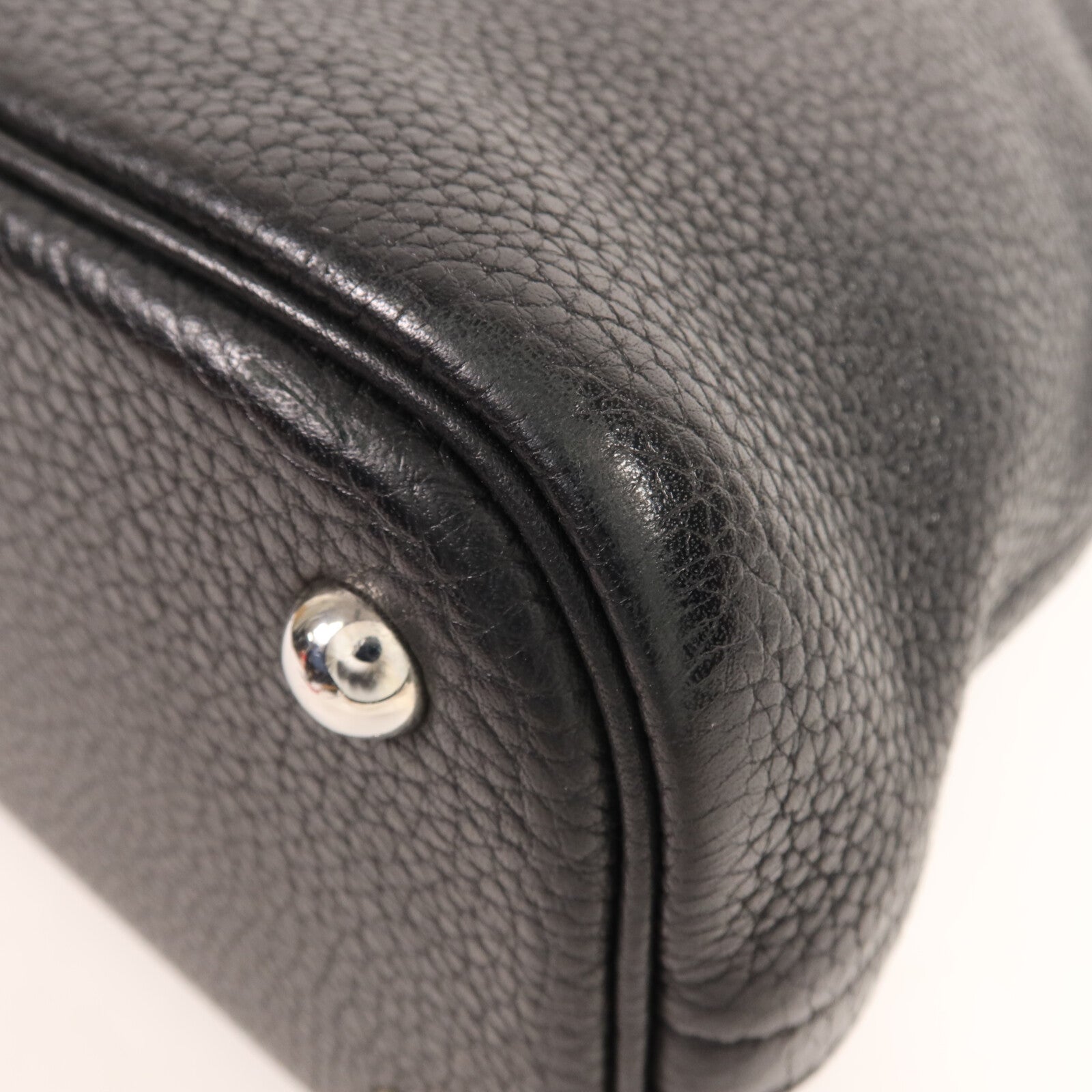 HERMES Clemence皮革Bolide 31銀扣手挽肩背兩用袋Noir