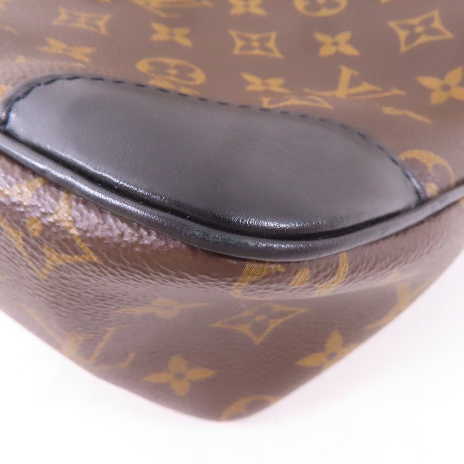 LOUIS VUITTON Monogram Odeon MM金扣肩背袋啡色