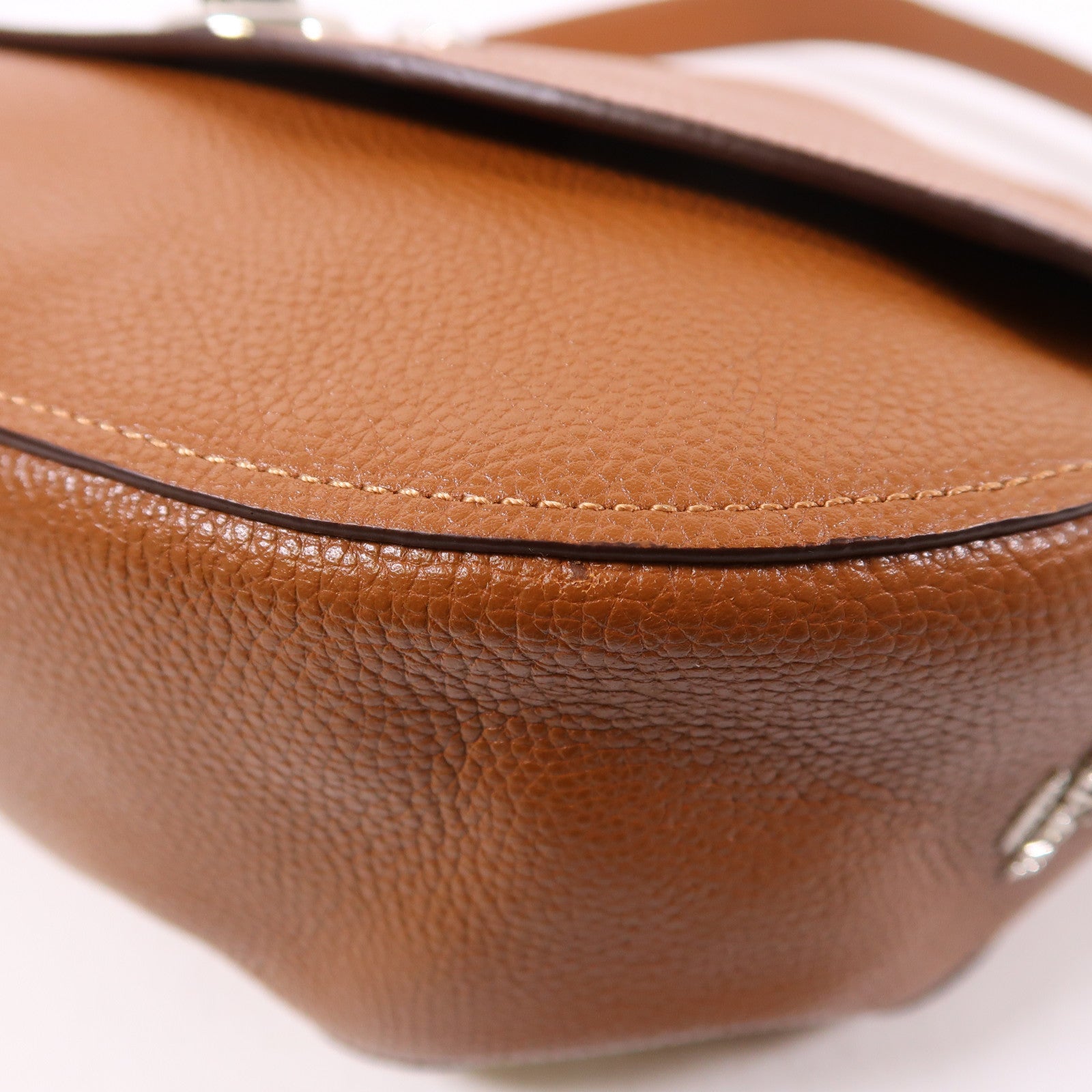COACH 牛皮皮革2 Way Shoulder銀扣手挽肩背兩用袋