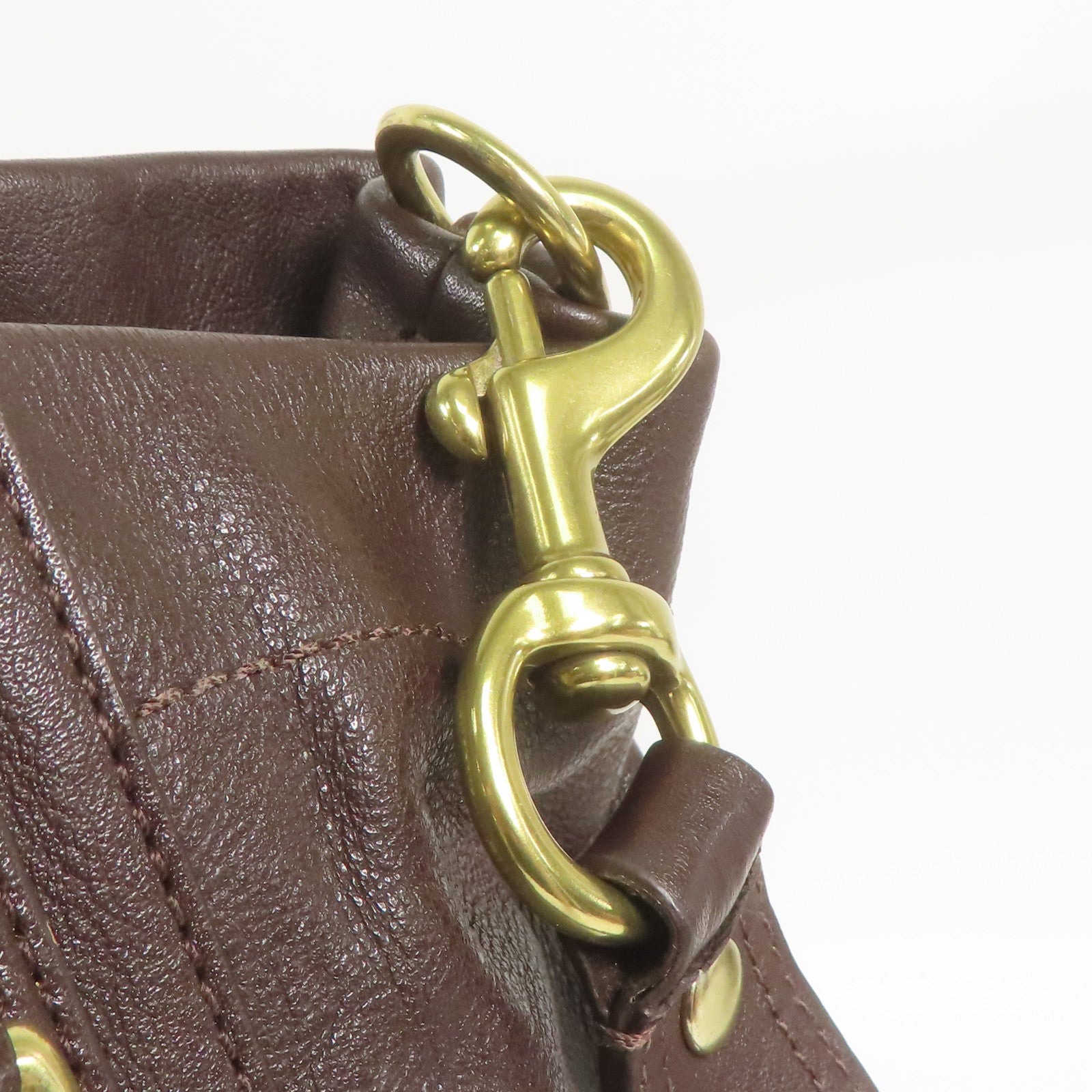 COACH 牛皮皮革2 Way Shoulder金扣手挽肩背兩用袋