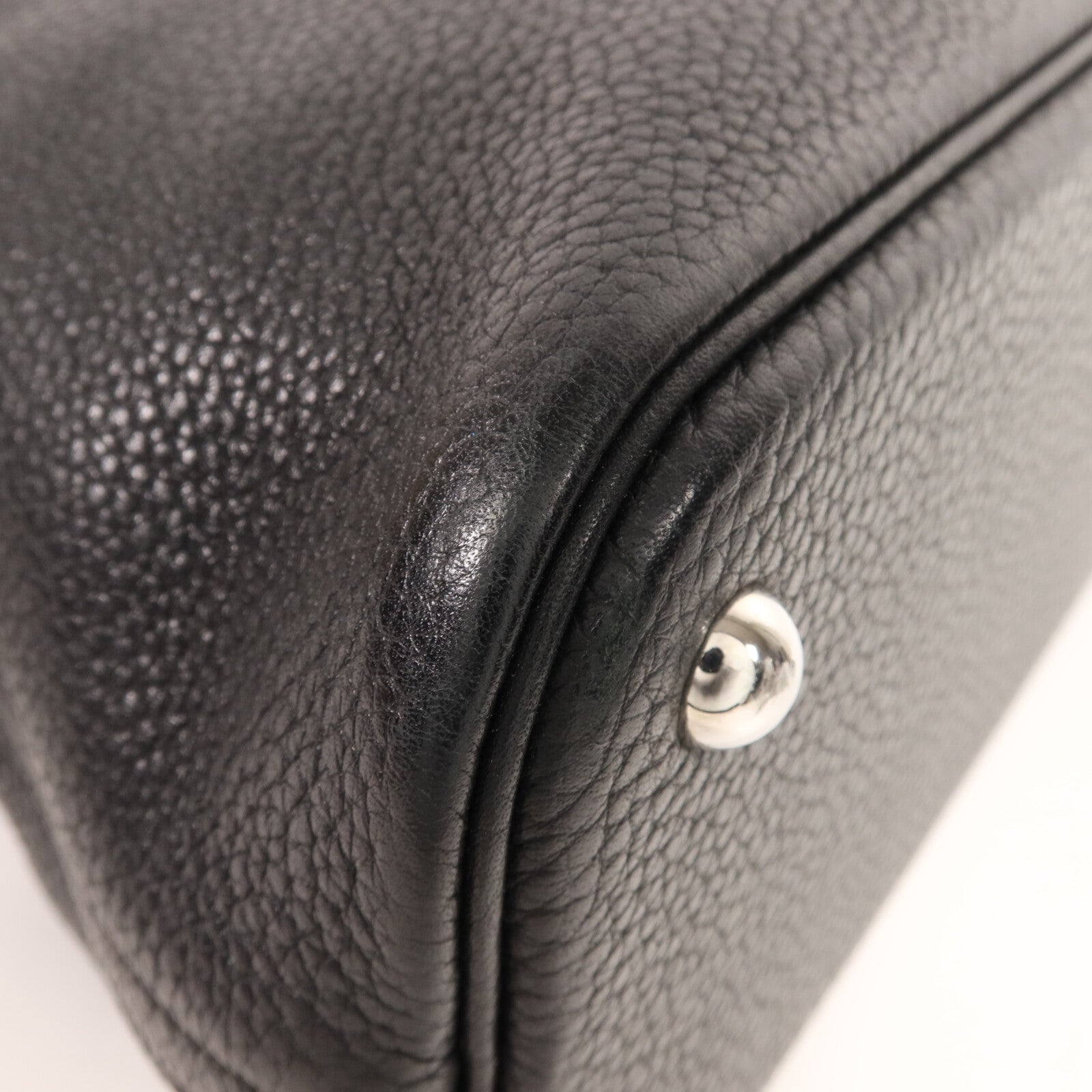 HERMES Clemence皮革Bolide 31銀扣手挽肩背兩用袋Noir