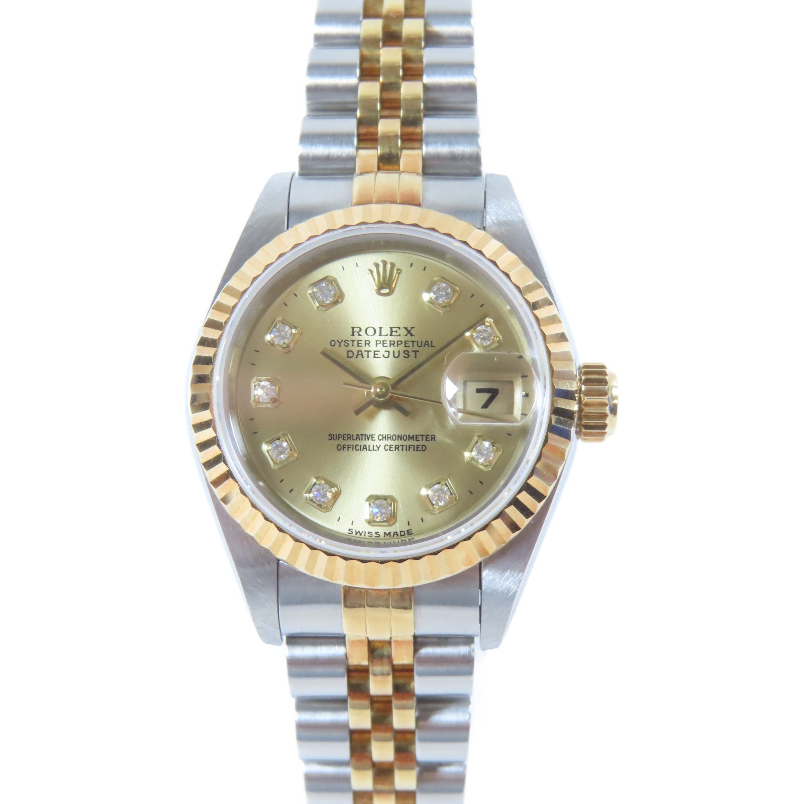 ROLEX Datejust 26mm 18K黃金/不鏽鋼手錶自動機芯金色