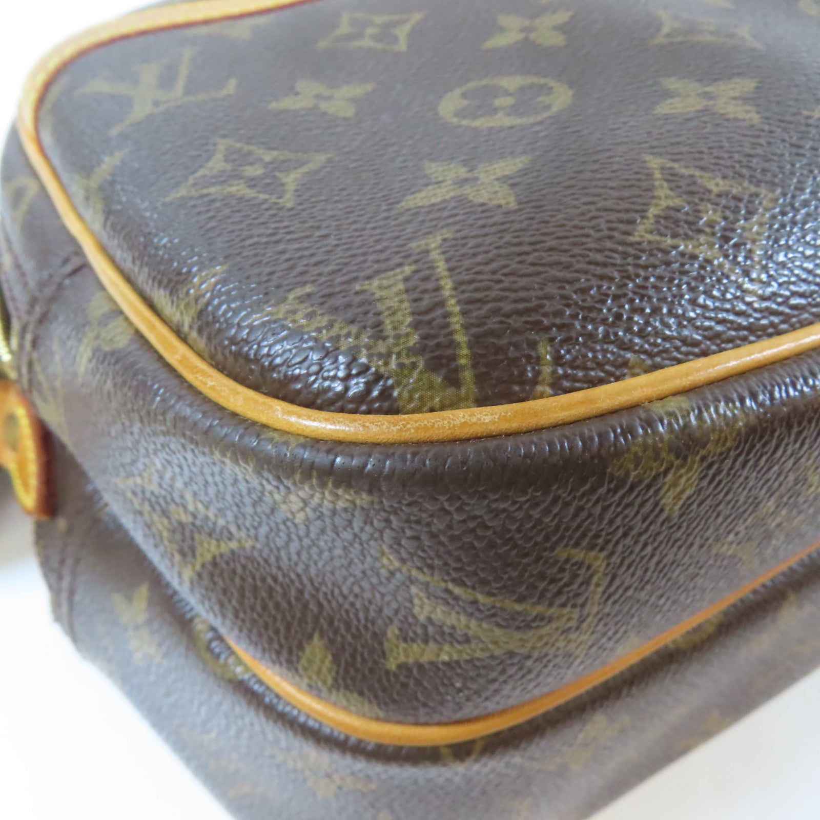 LOUIS VUITTON Monogram Reporter PM 金扣肩背袋啡色