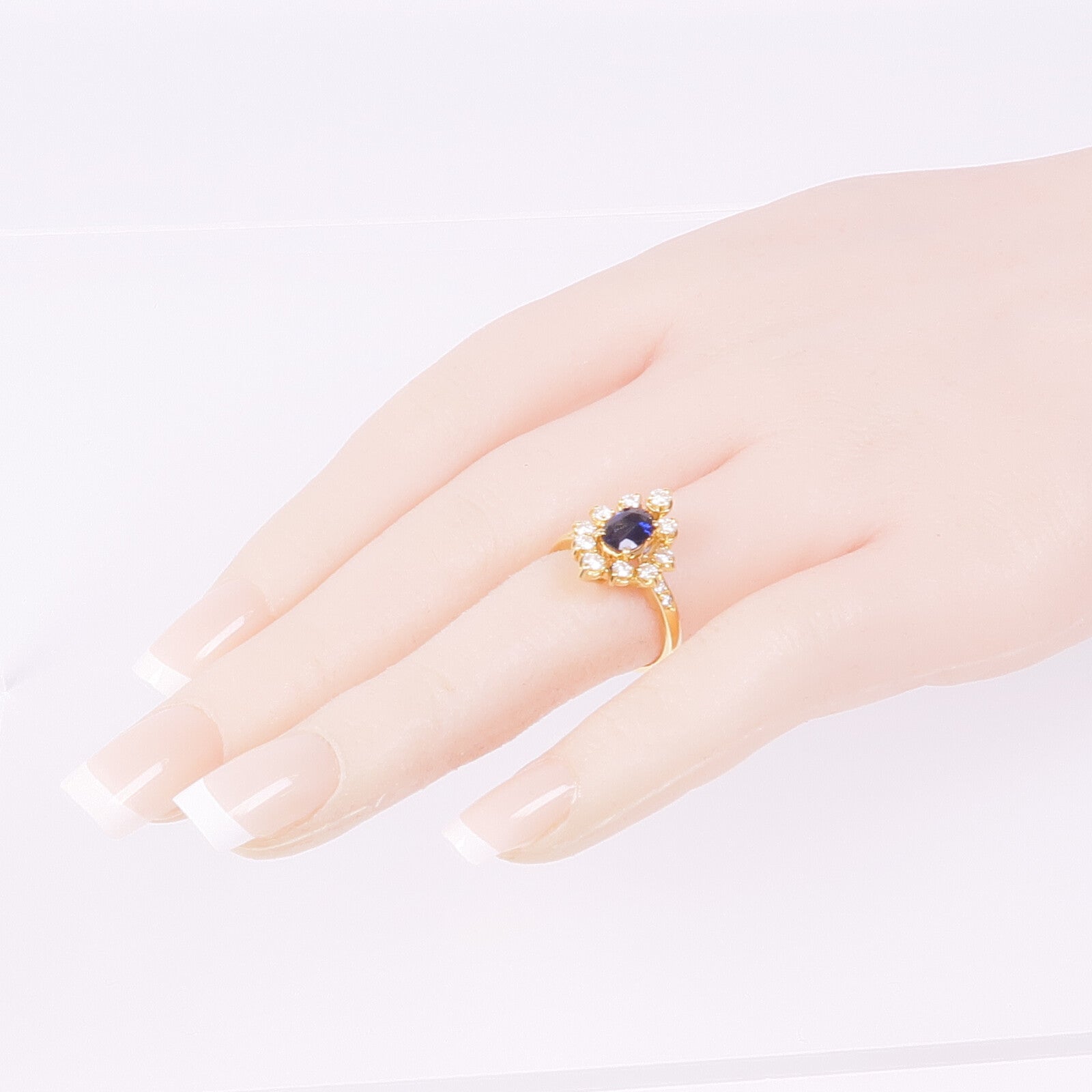 JEWELRY 18K黃金Sapphire Diamond Ring藍寶石/鑽石戒指US#6