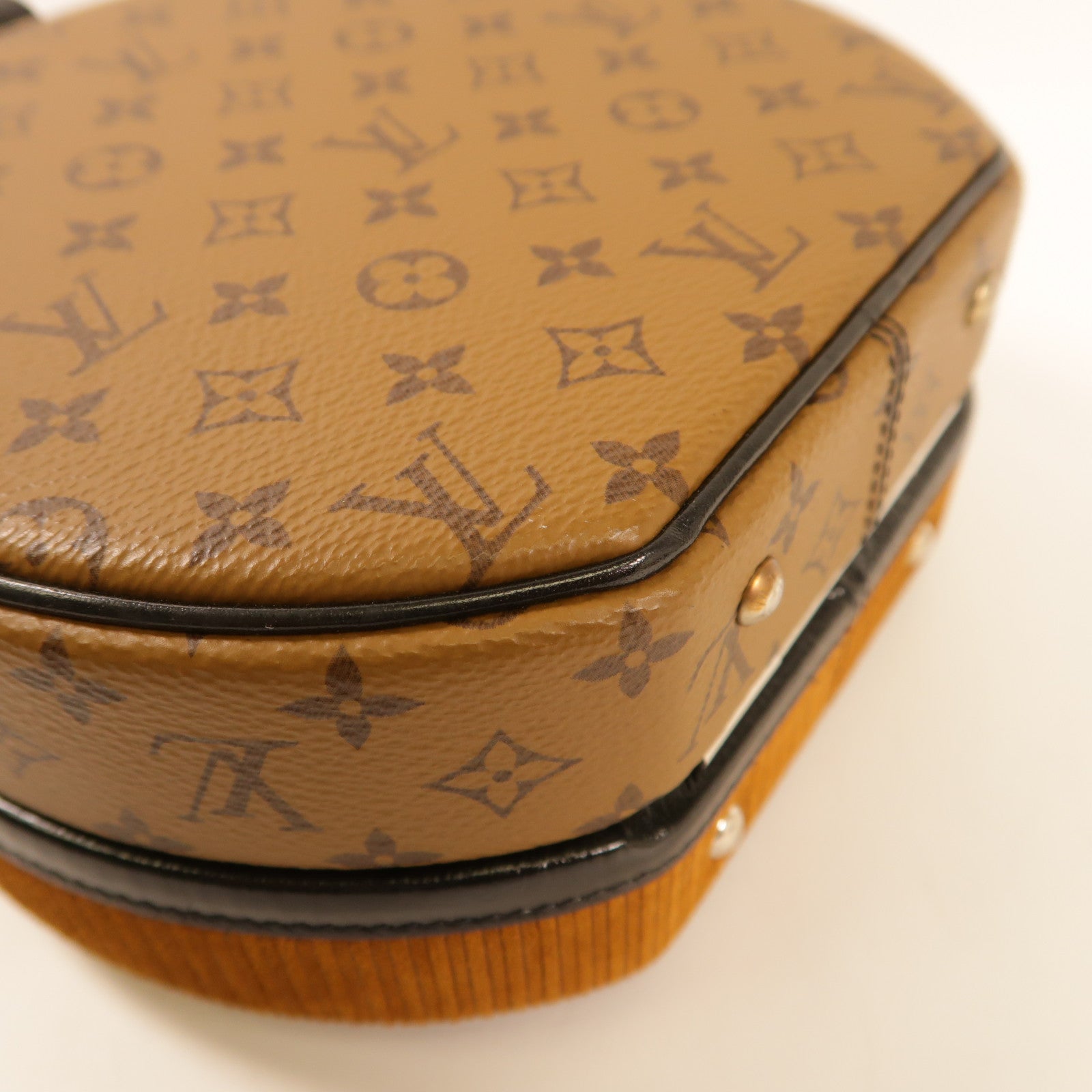 LOUIS VUITTON 【激減優惠】Monogram Reverse Petite Boite Chapeau銀扣手挽肩背兩用袋啡色