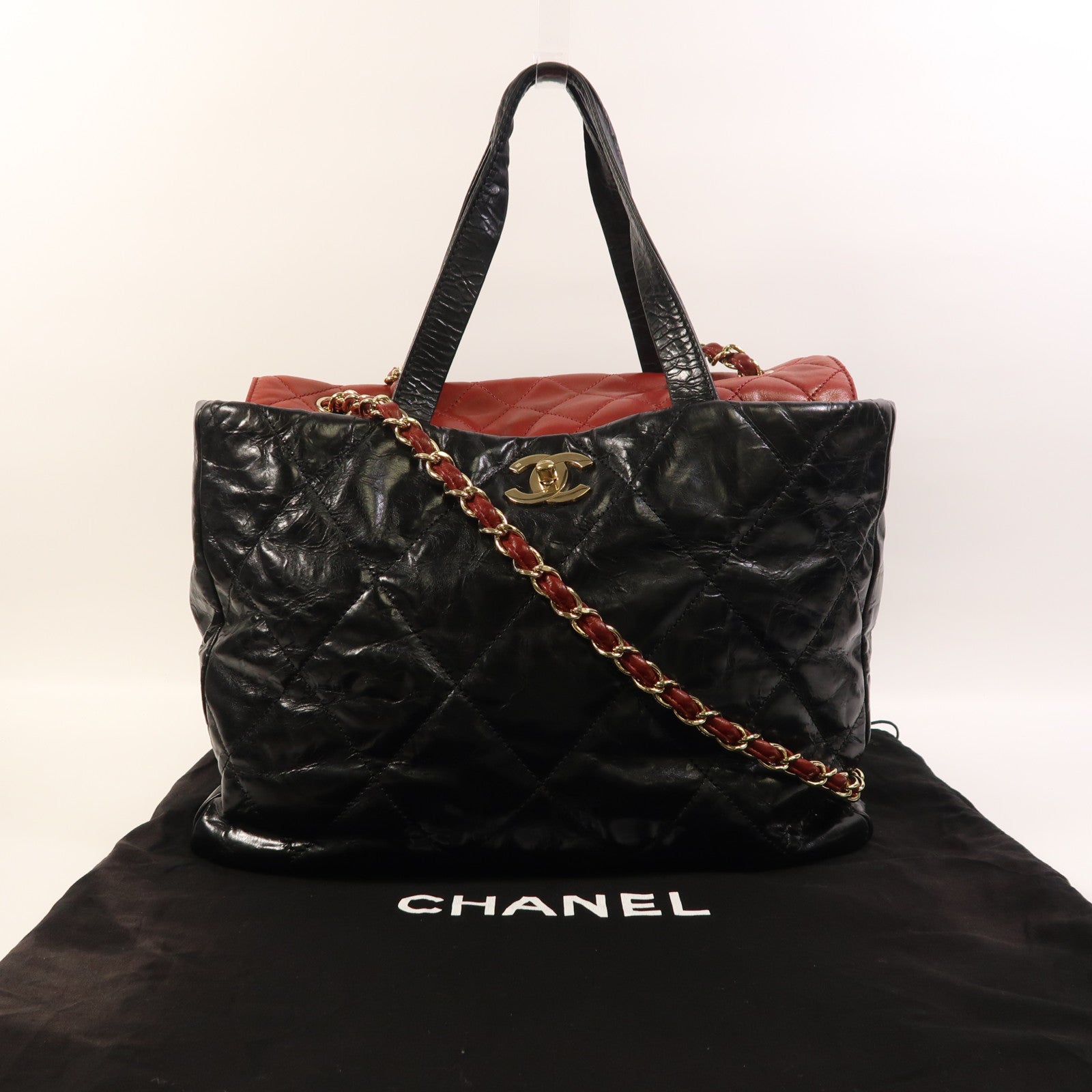 CHANEL 牛皮皮革/羊皮皮革Classic Portobello Tote金扣手挽肩背兩用袋
