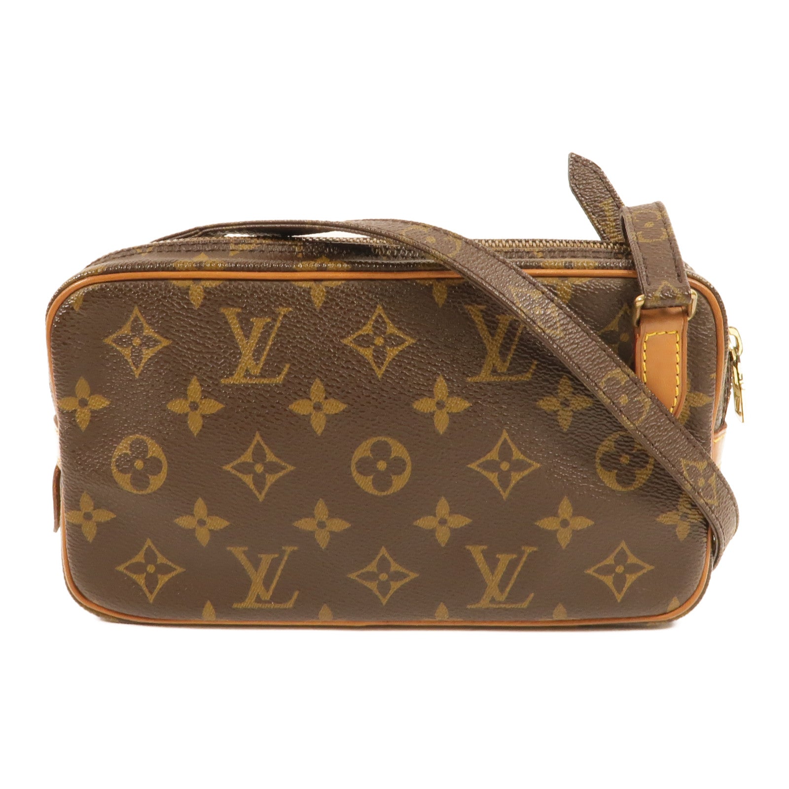 LOUIS VUITTON Monogram Marly Bandouliere金扣肩背袋棕色