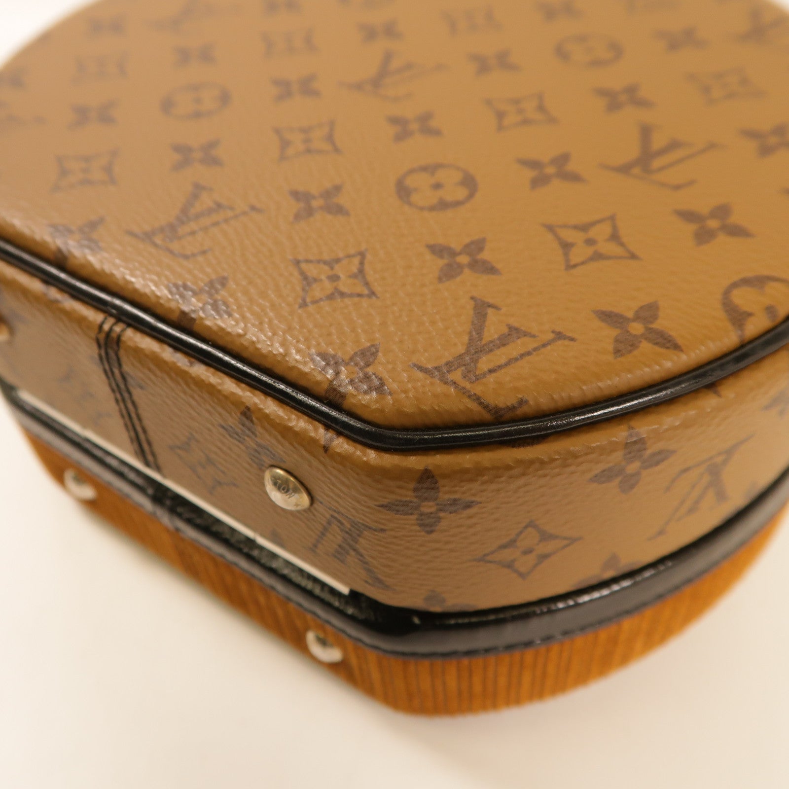 LOUIS VUITTON Monogram Reverse Petite Boite Chapeau銀扣手挽肩背兩用袋啡色