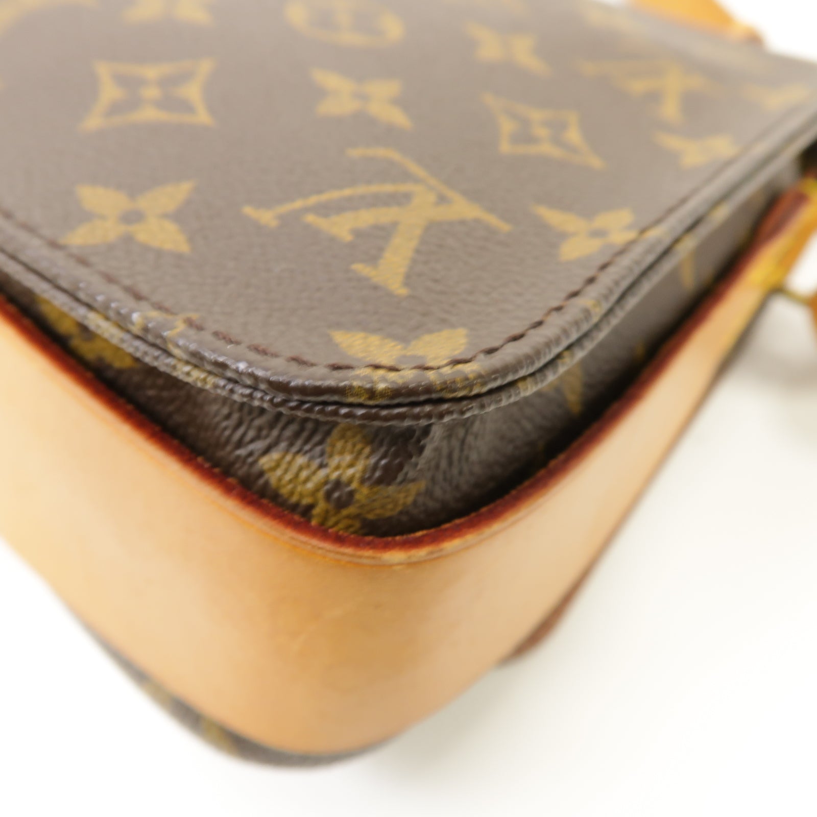 LOUIS VUITTON Monogram Cartouchiere金扣肩背袋棕色