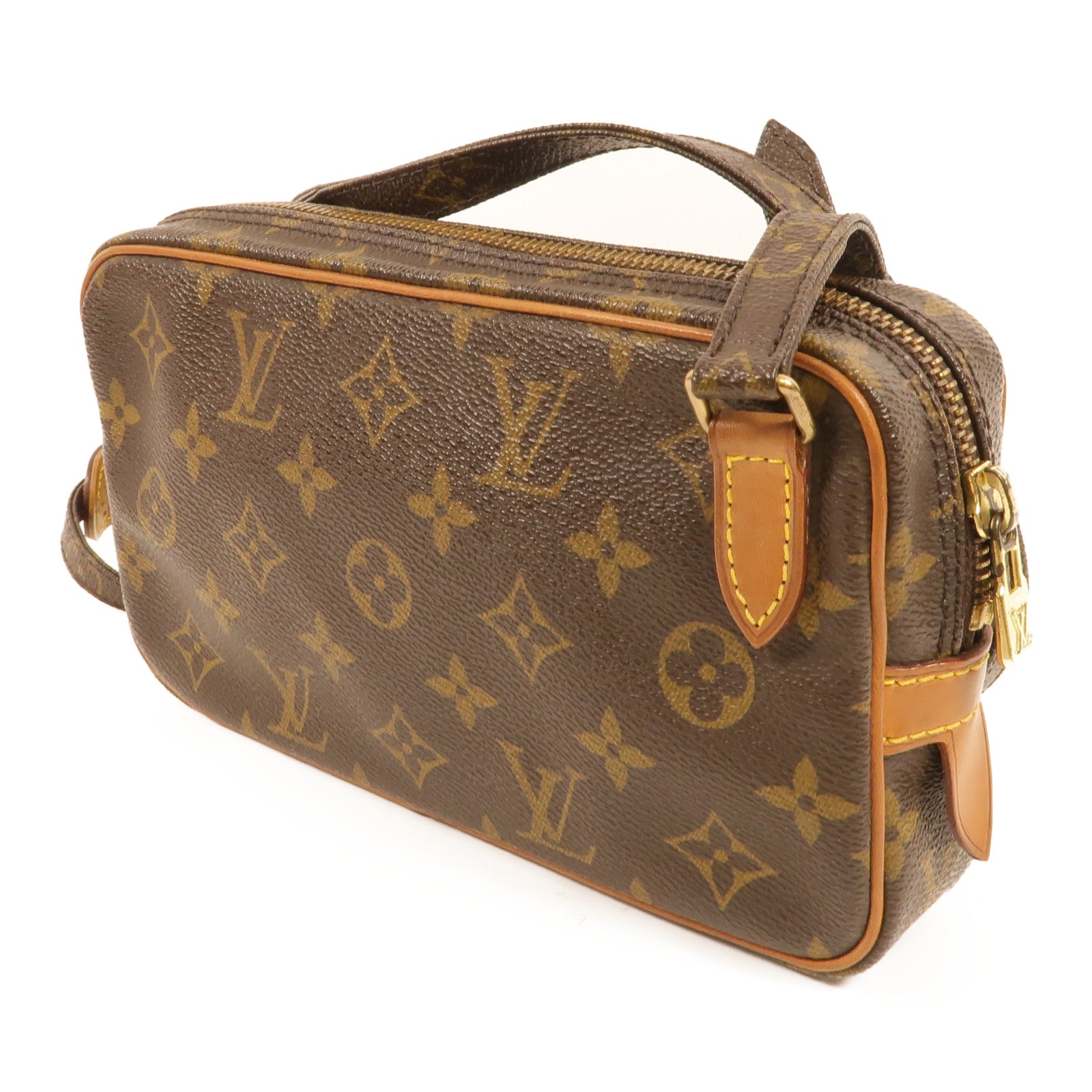LOUIS VUITTON Monogram Marly Bandouliere金扣肩背袋棕色