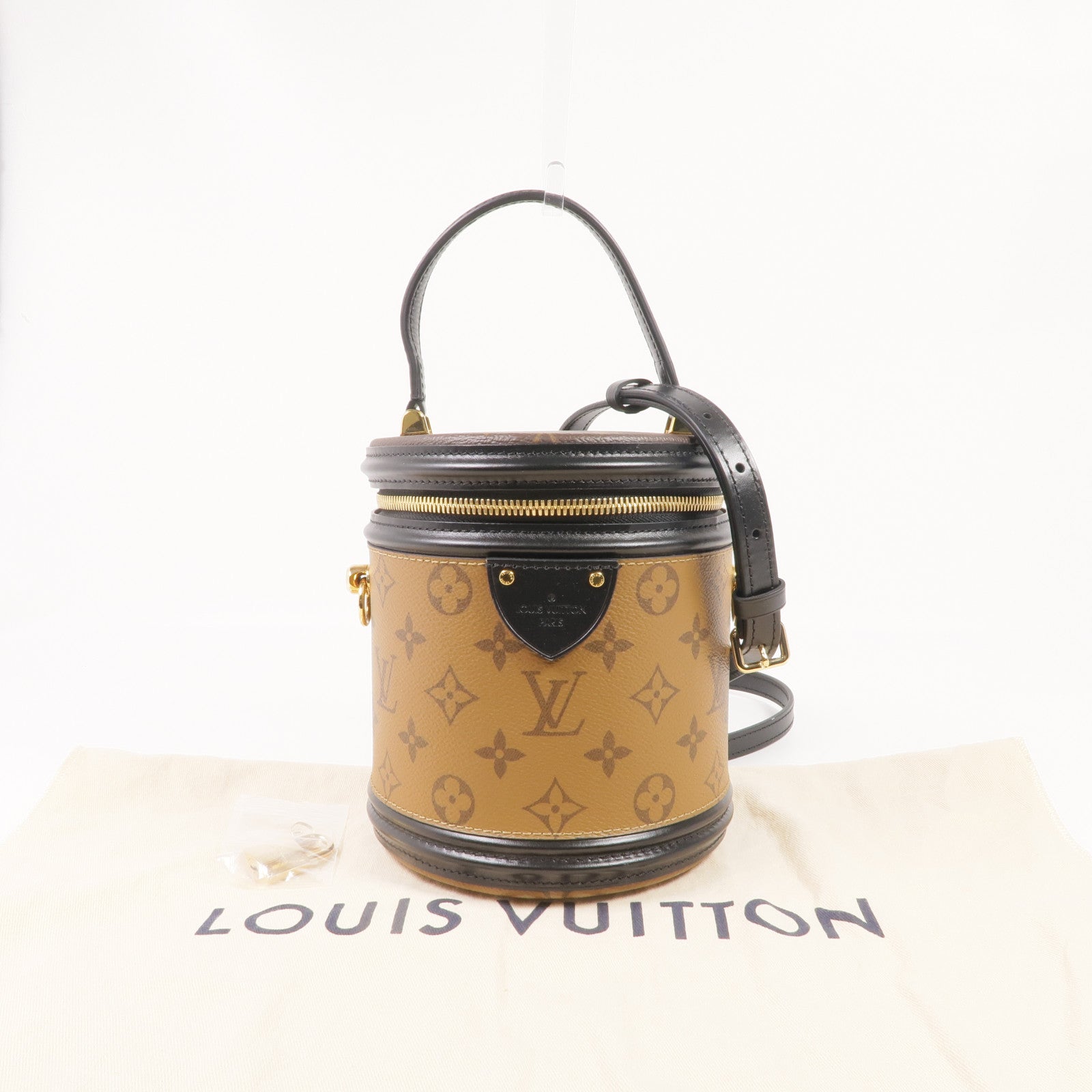 LOUIS VUITTON Monogram Reverse Cannes金扣手挽肩背兩用袋