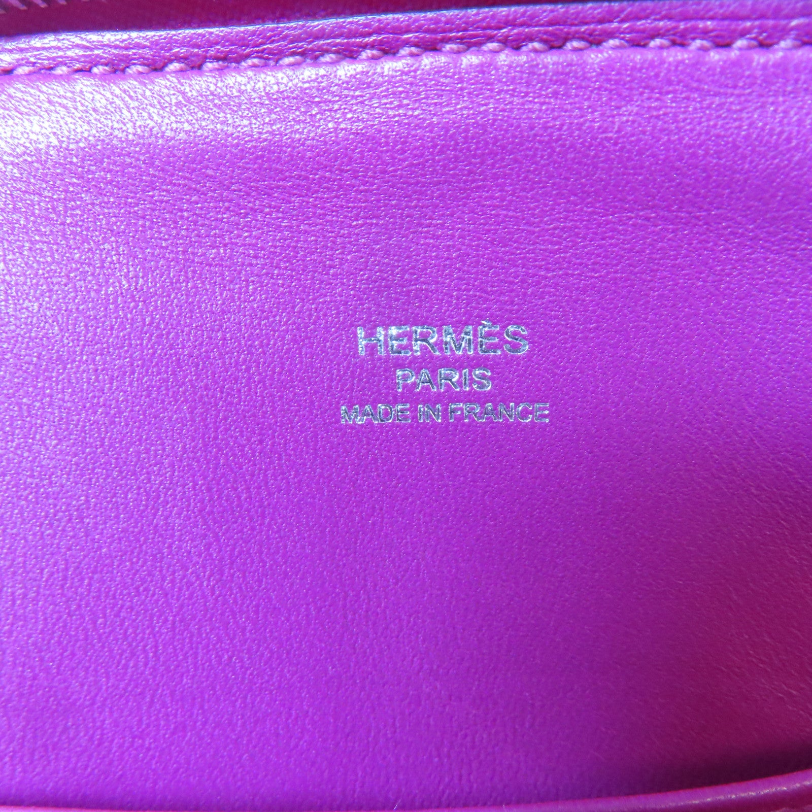 HERMES 【激減優惠】Chevre皮革Mini Bolide 1923銀扣手挽肩背兩用袋Rose Purple/桃紫色