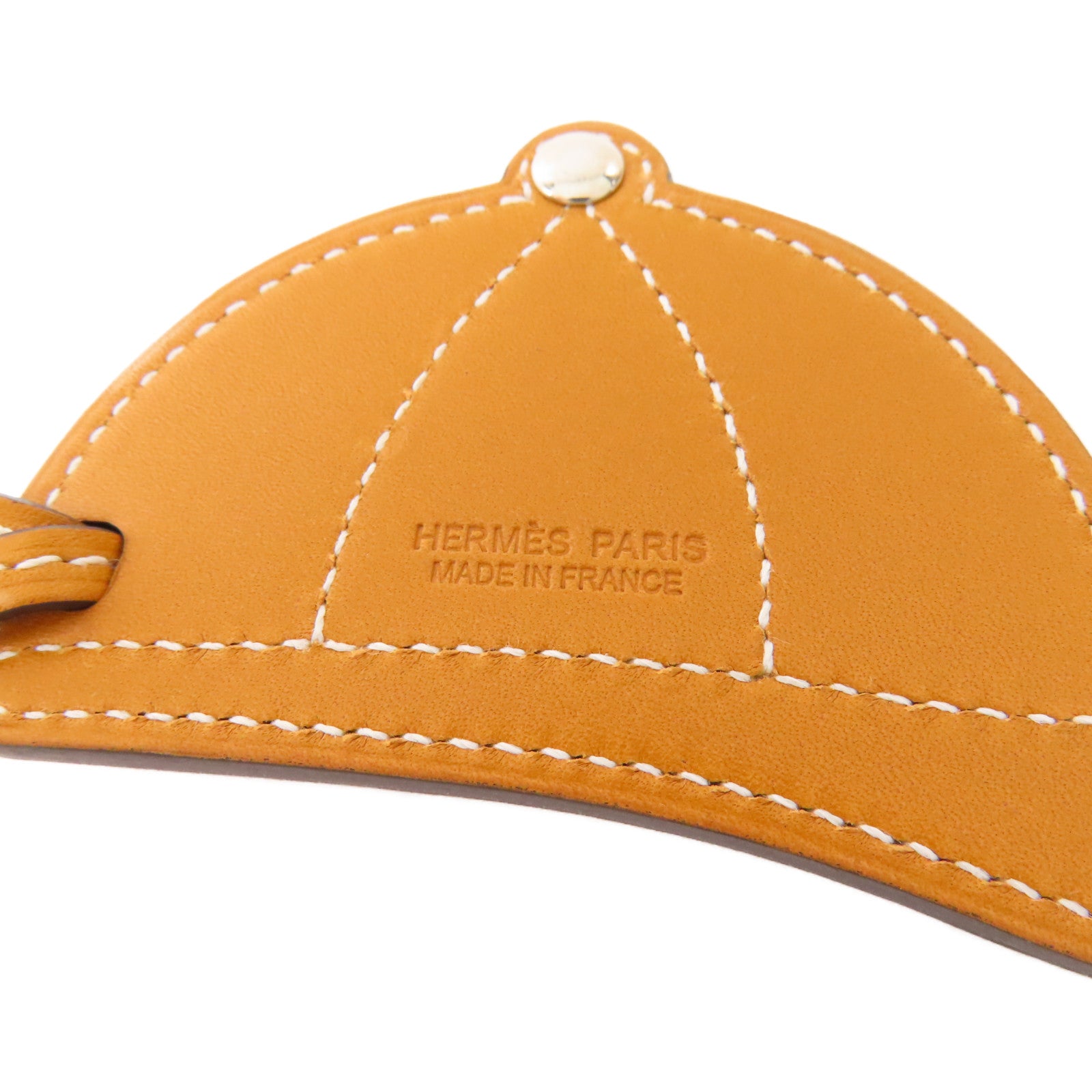 HERMES Swift皮革Paddock Bombe Charm銀扣掛飾