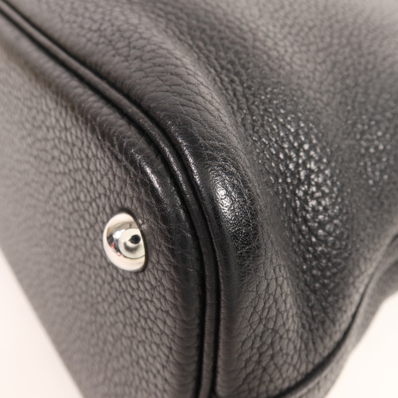 HERMES Clemence皮革Bolide 31銀扣手挽肩背兩用袋Noir