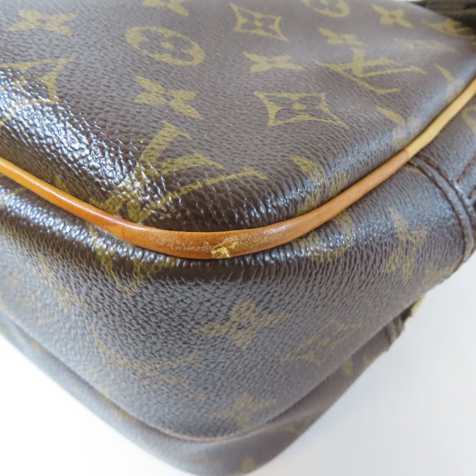 LOUIS VUITTON Monogram Reporter PM 金扣肩背袋啡色
