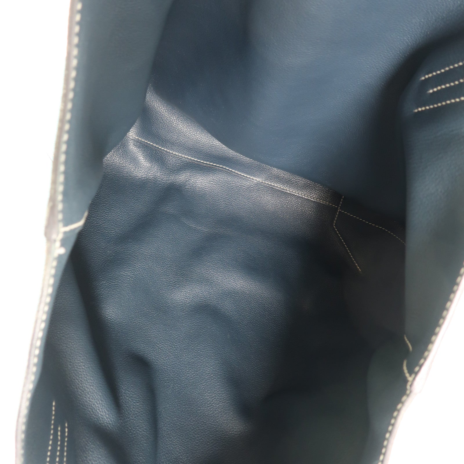 HERMES Clemence皮革Double Sens肩背袋Bleu Atoll/Bleu Colvert