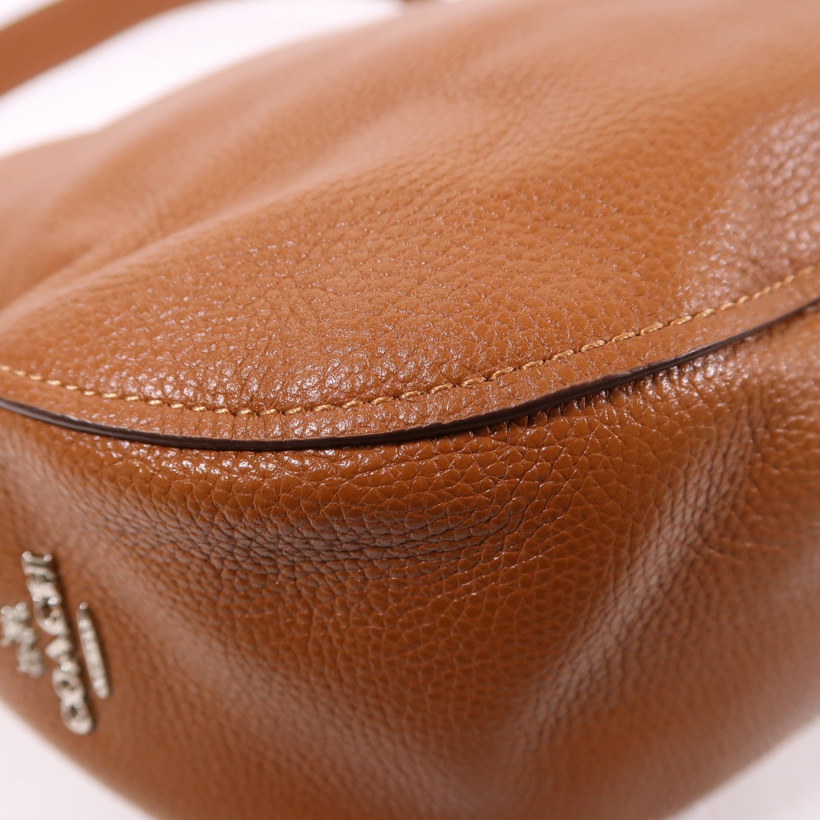 COACH 牛皮皮革2 Way Shoulder銀扣手挽肩背兩用袋