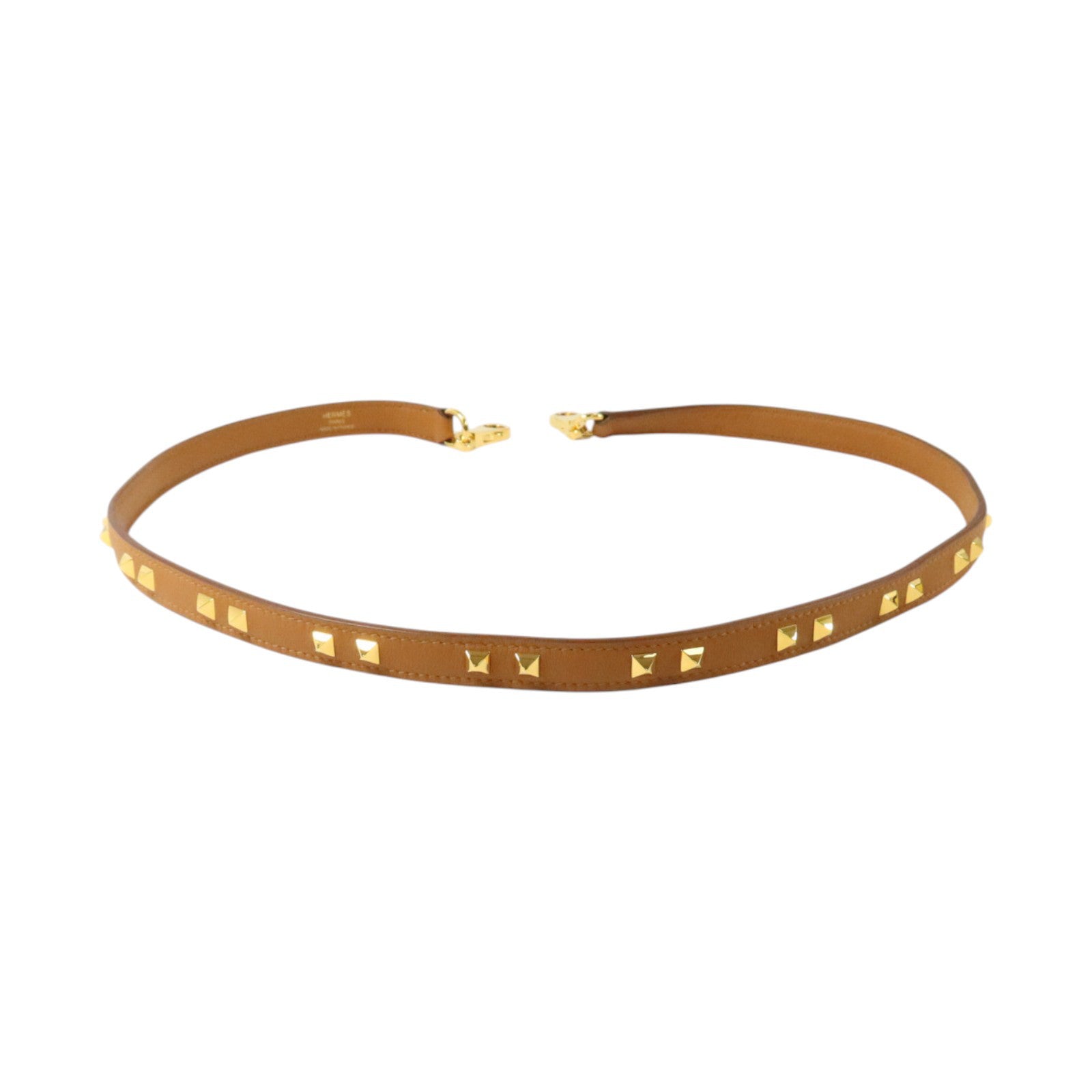HERMES Swift皮革Mini Dog Carres Strap金扣肩帶Gold