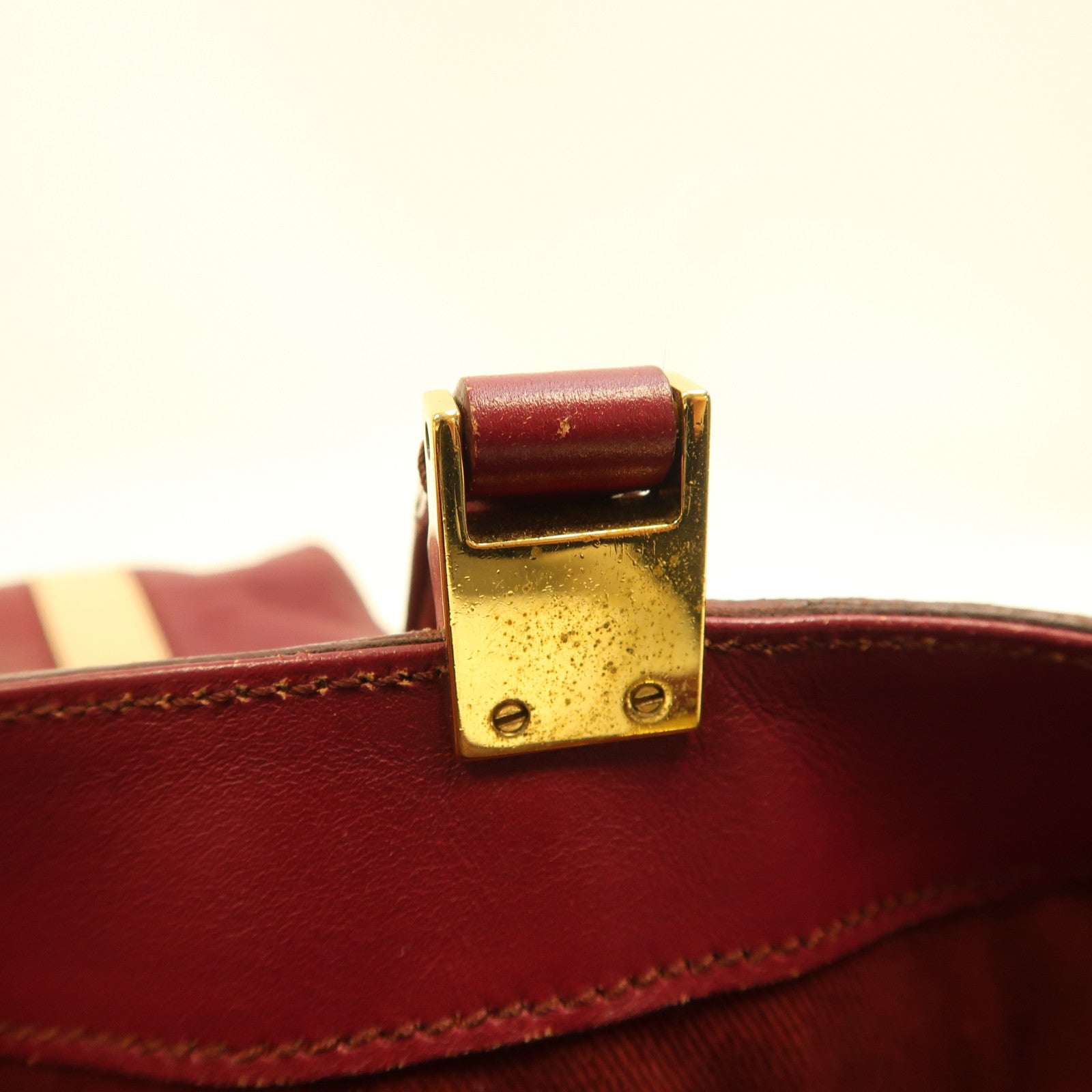 TOD'S 【激減優惠】牛皮皮革Tote Bag金扣手挽袋紅色