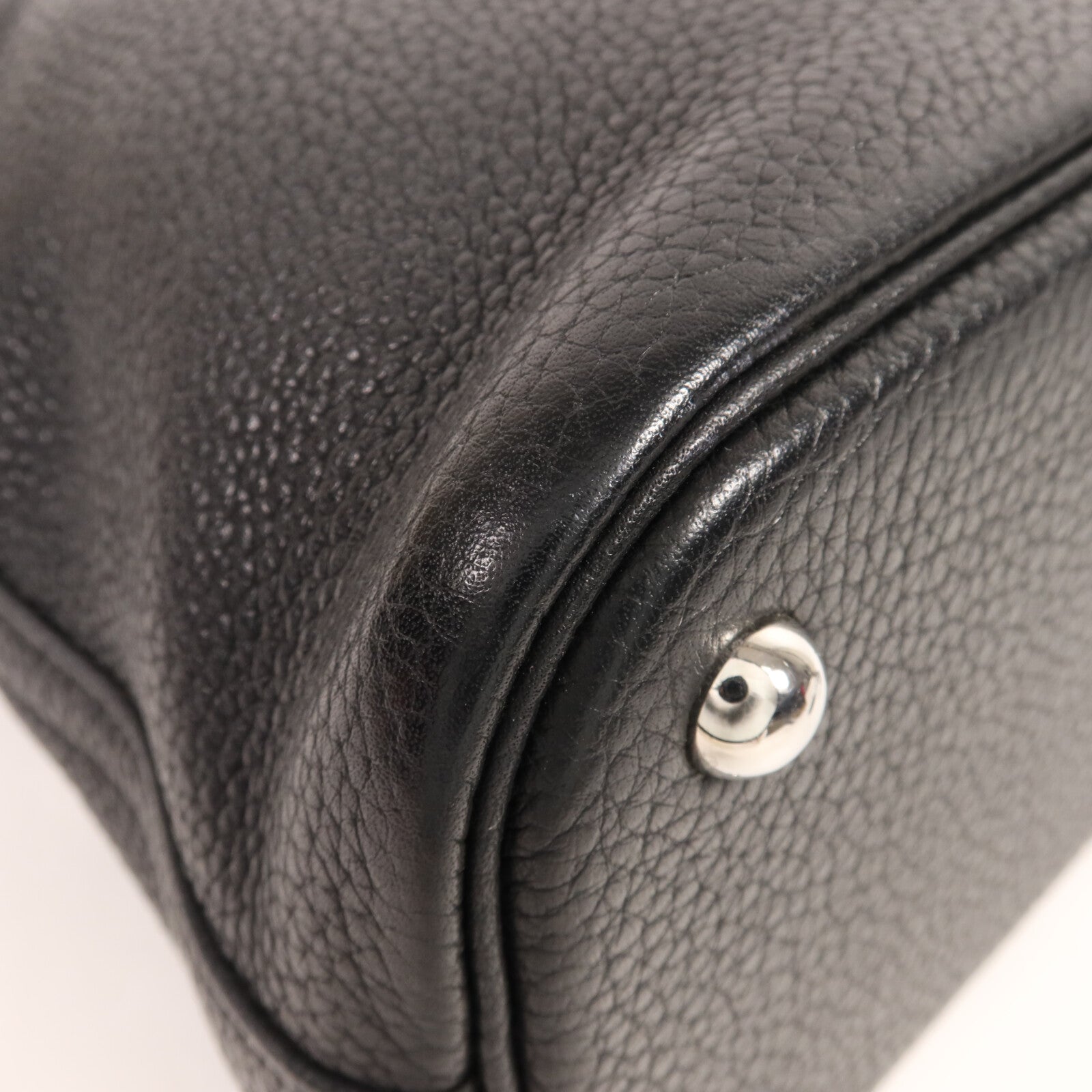 HERMES Clemence皮革Bolide 31銀扣手挽肩背兩用袋Noir