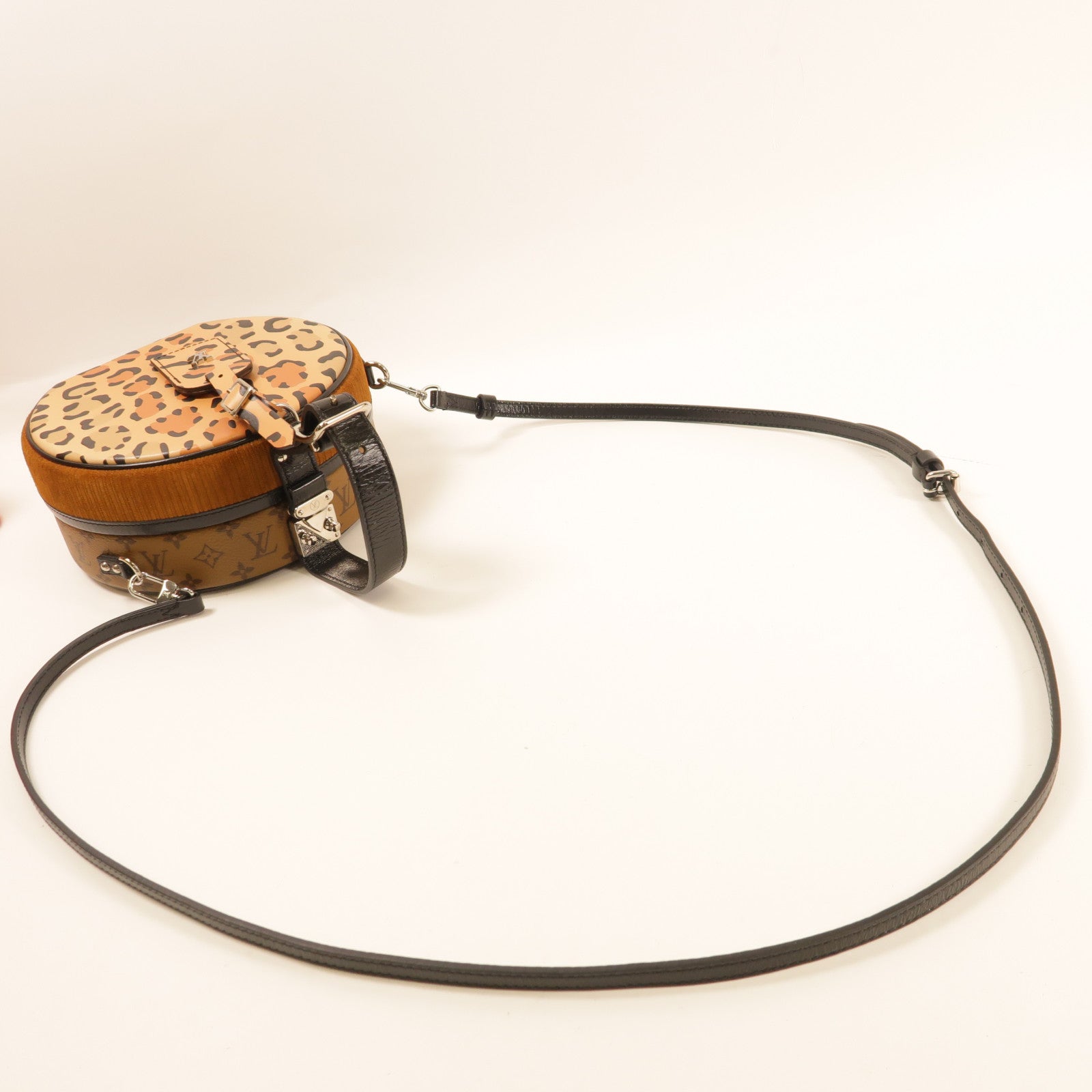 LOUIS VUITTON 【激減優惠】Monogram Reverse Petite Boite Chapeau銀扣手挽肩背兩用袋啡色