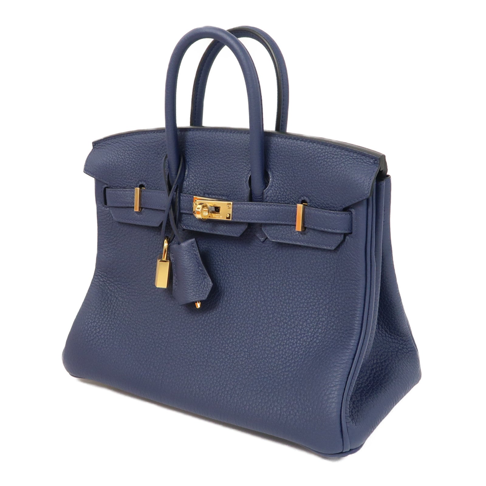 HERMES Togo皮革Birkin 25金扣手挽袋深藍色