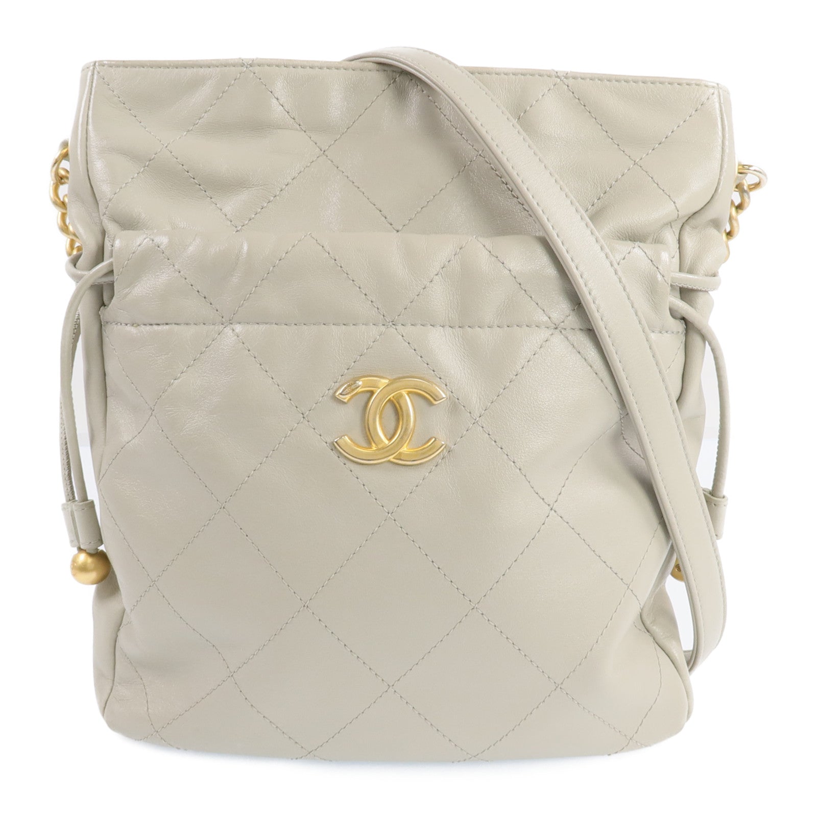 CHANEL 牛皮皮革Chain Shoulder Bag金扣鏈帶肩背袋