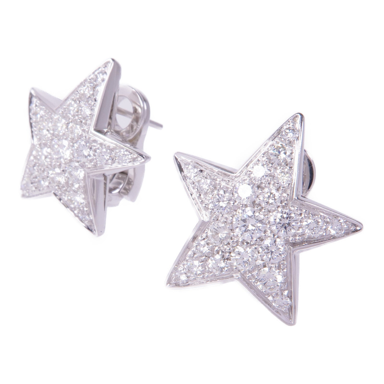 CHANEL 18K白金Comète Geode Earrings鑽石耳環