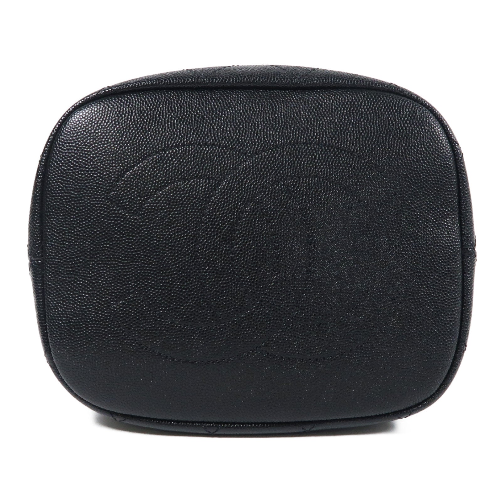 CHANEL 牛皮皮革Bucket Bag金扣手挽肩背兩用袋黑色