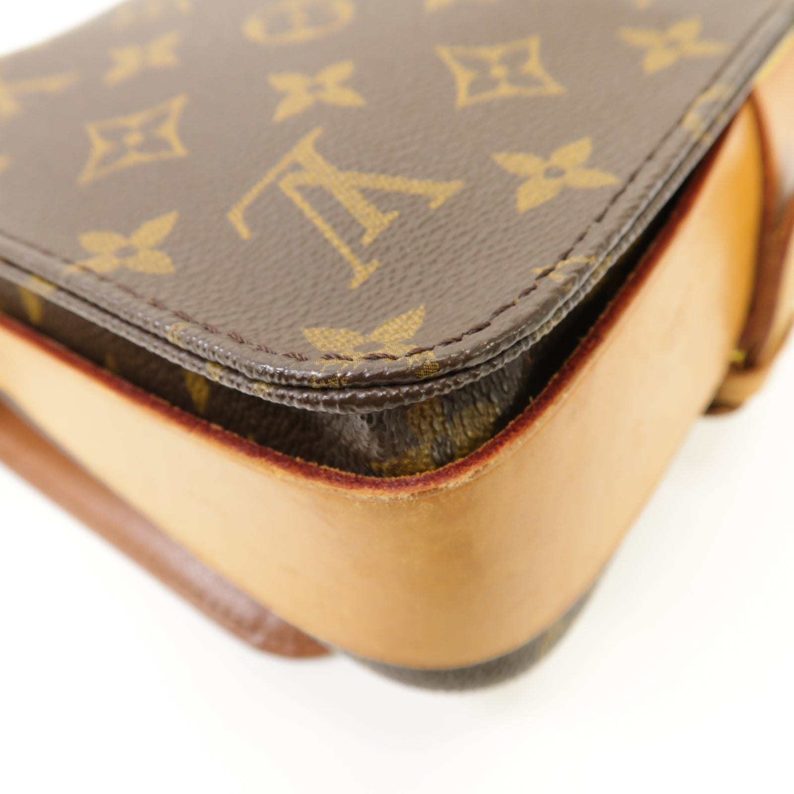 LOUIS VUITTON Monogram Cartouchiere金扣肩背袋棕色