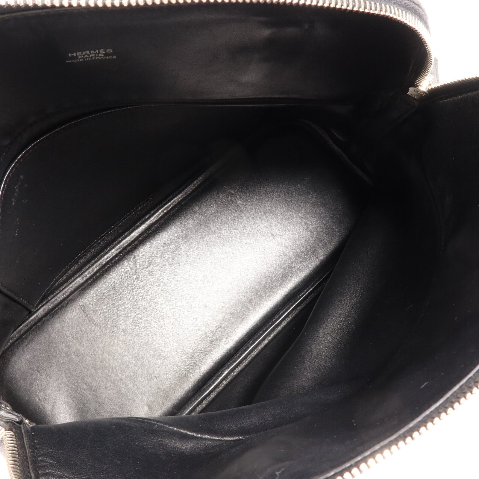 HERMES Clemence皮革Bolide 31銀扣手挽肩背兩用袋Noir