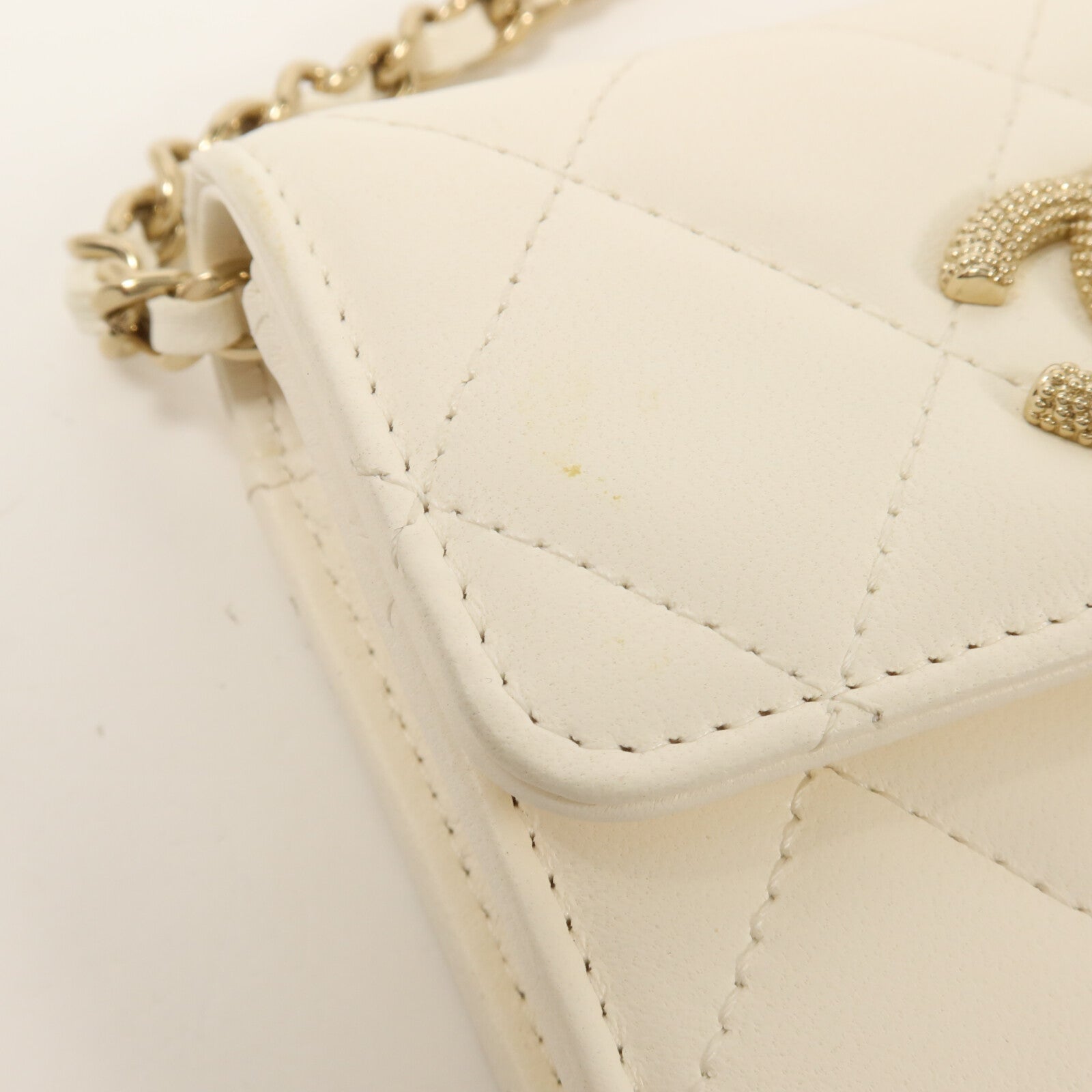 CHANEL 牛皮皮革Flap Card Holder Chain鏈帶肩背袋