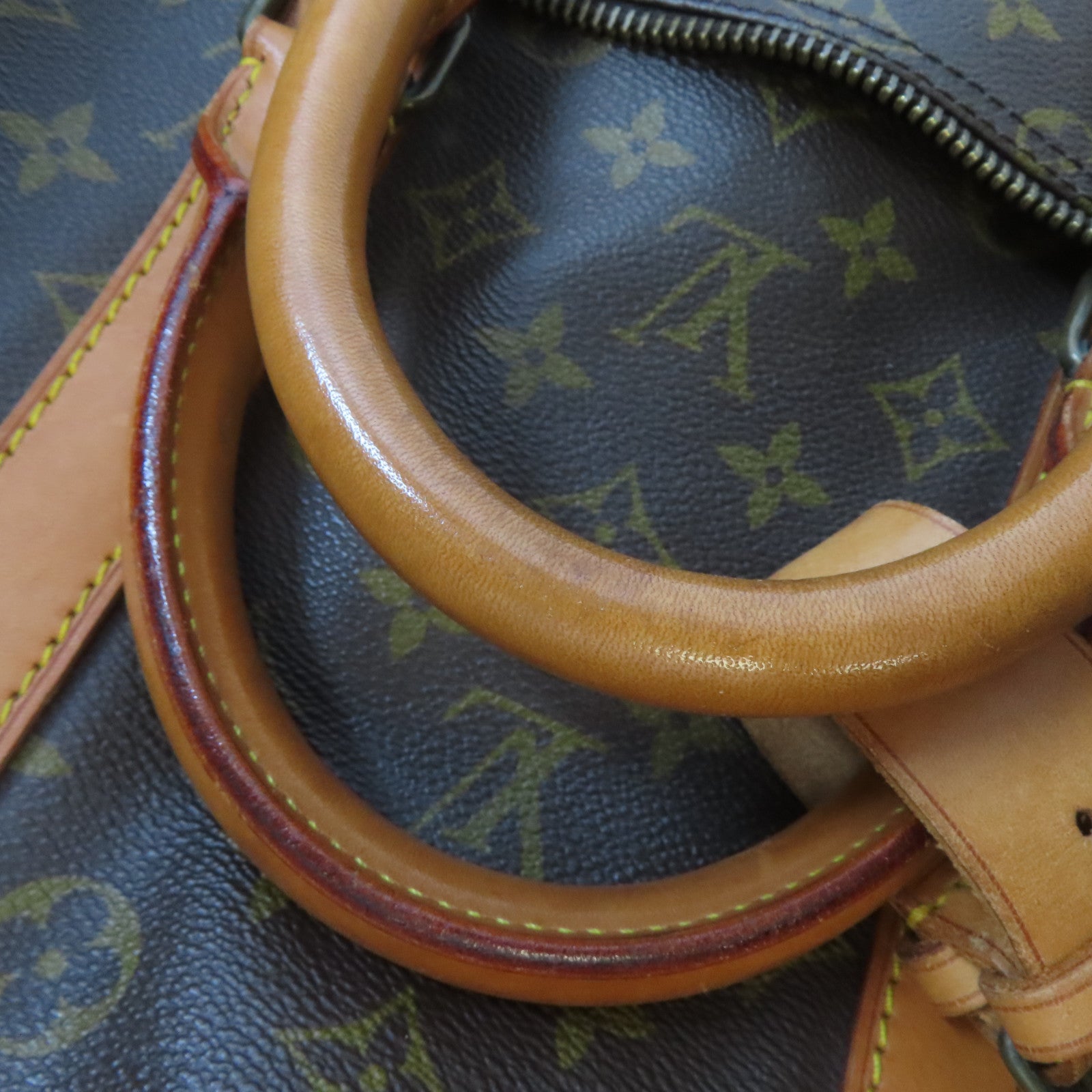 LOUIS VUITTON Monogram Keepall 55金扣手挽袋啡色
