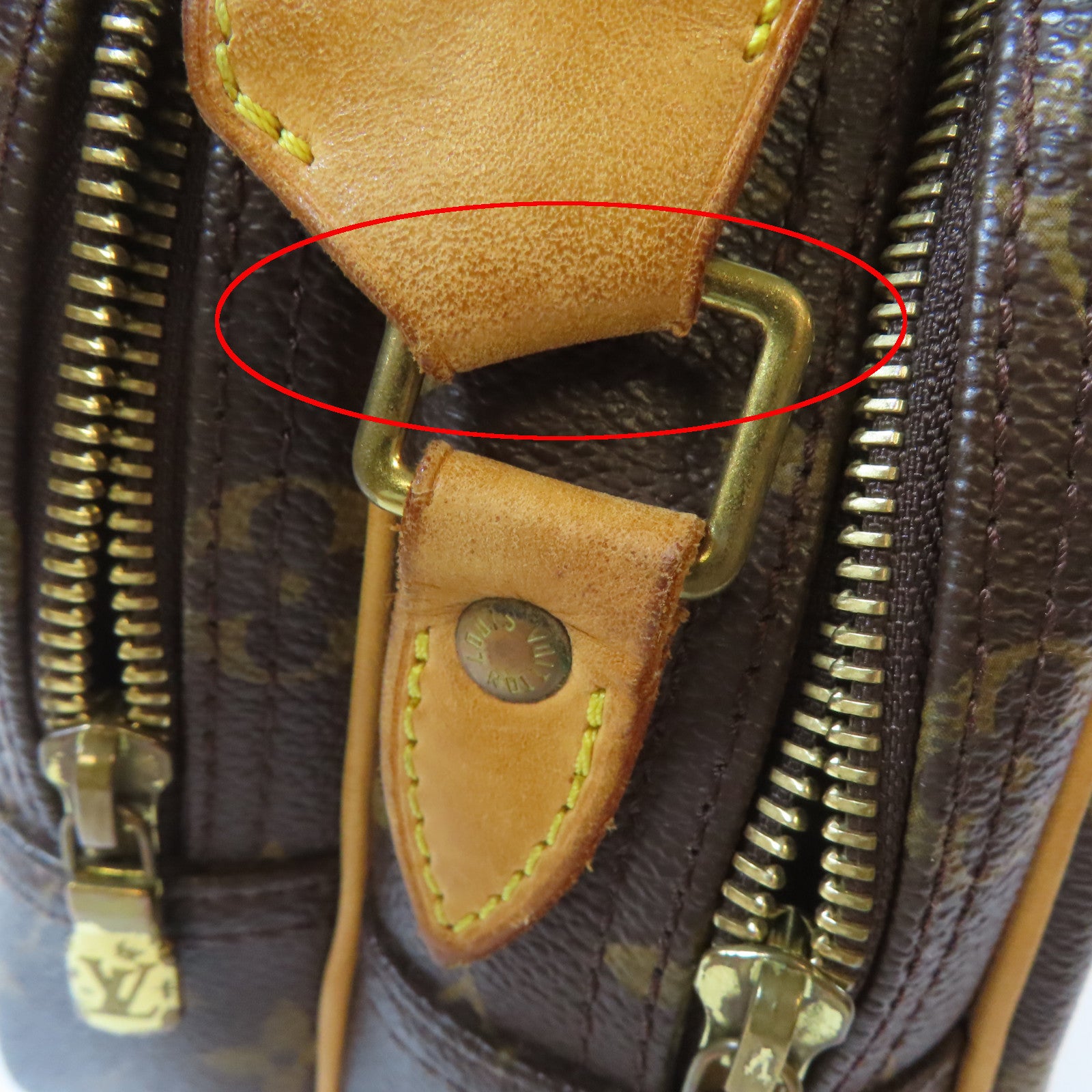 LOUIS VUITTON Monogram Reporter PM 金扣肩背袋啡色