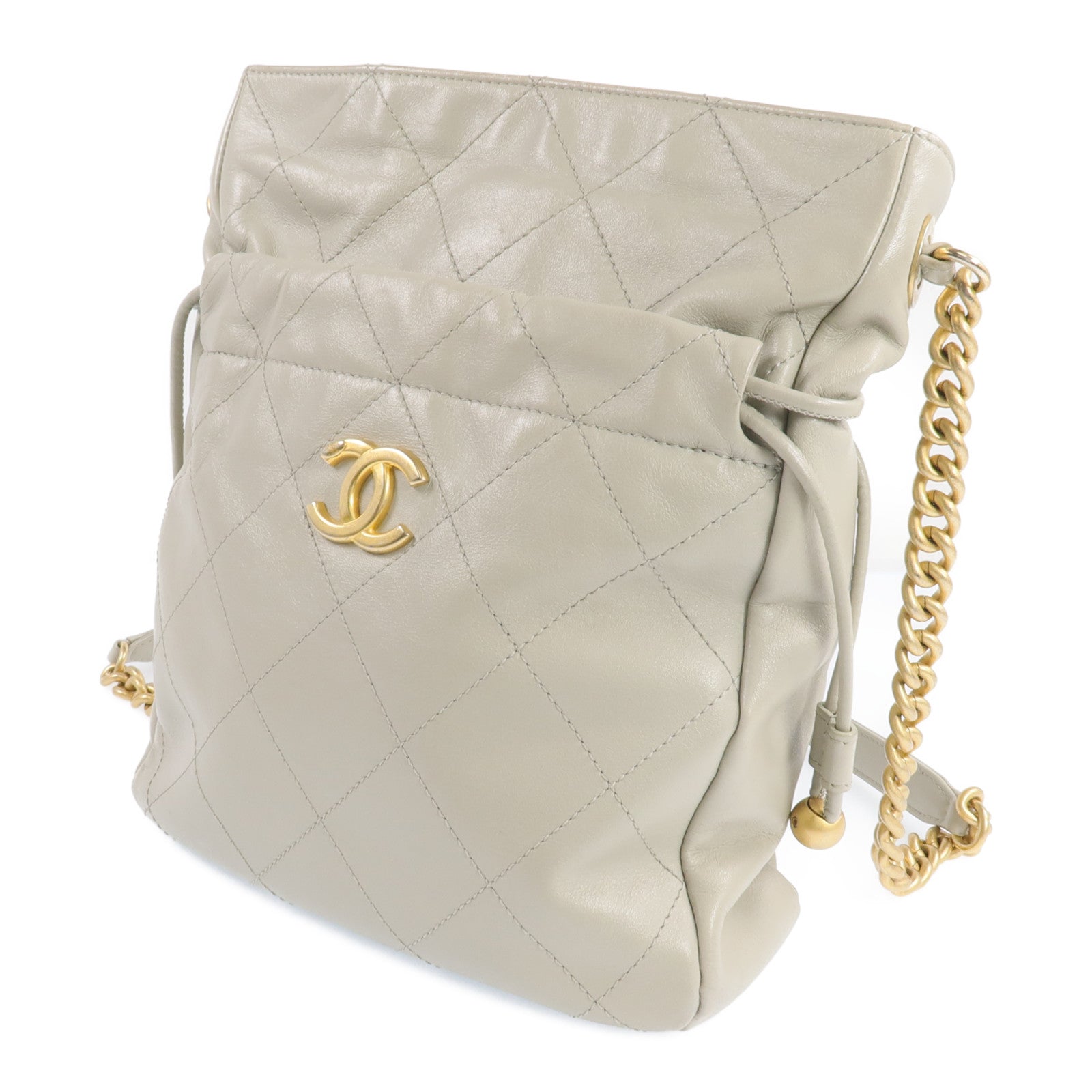 CHANEL 牛皮皮革Chain Shoulder Bag金扣鏈帶肩背袋