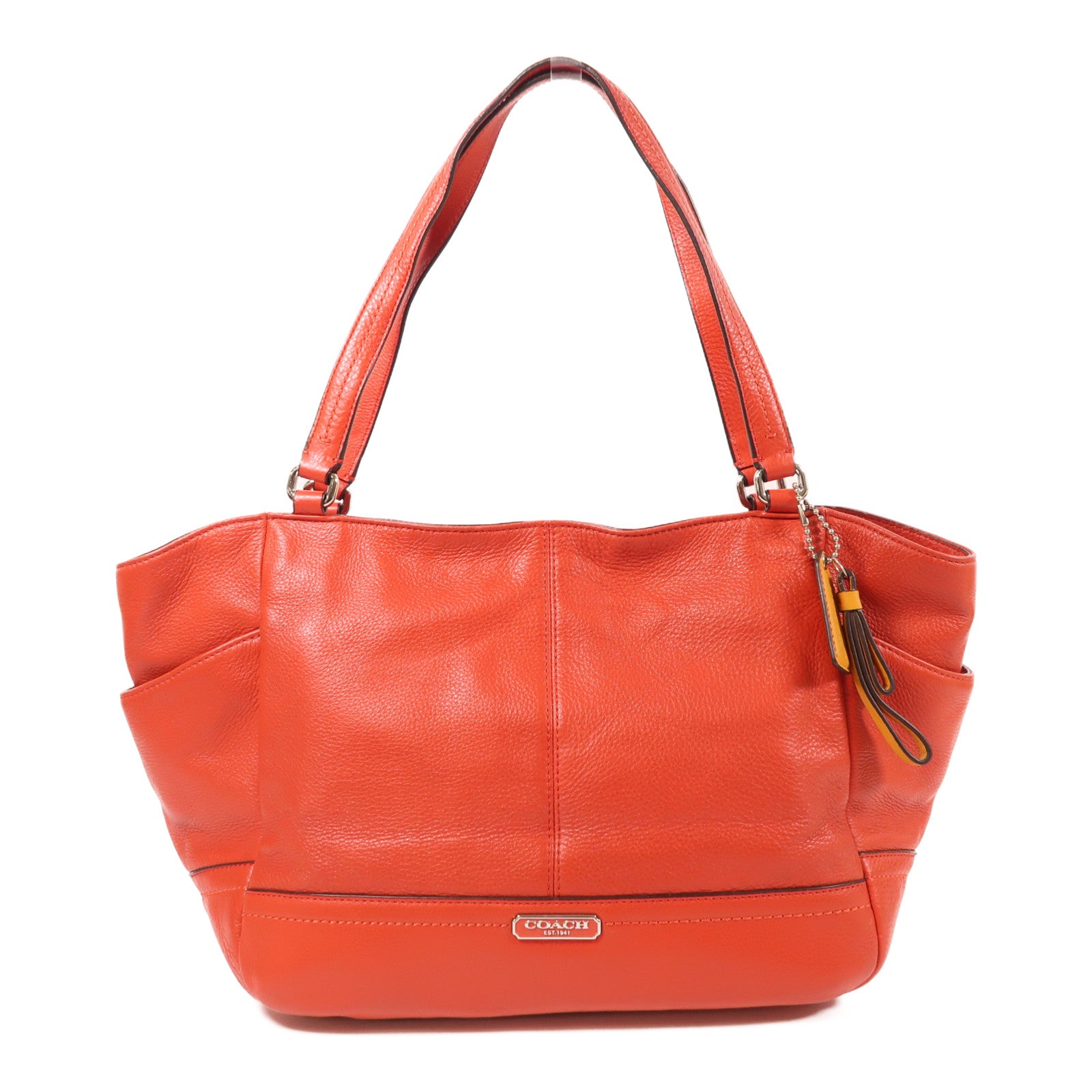 COACH 牛皮皮革Tote Bag銀扣手挽袋