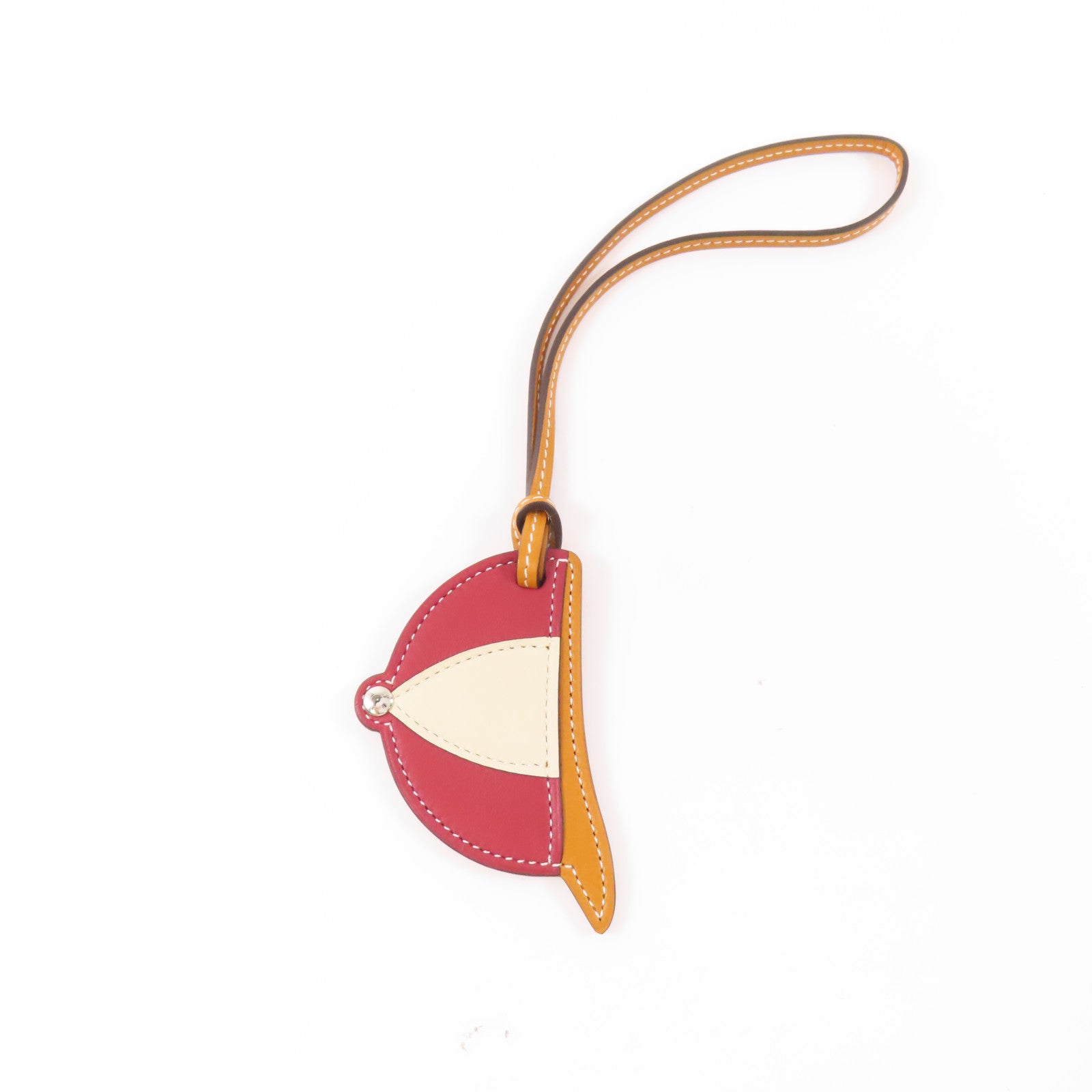 HERMES Swift皮革Paddock Bombe Charm銀扣掛飾