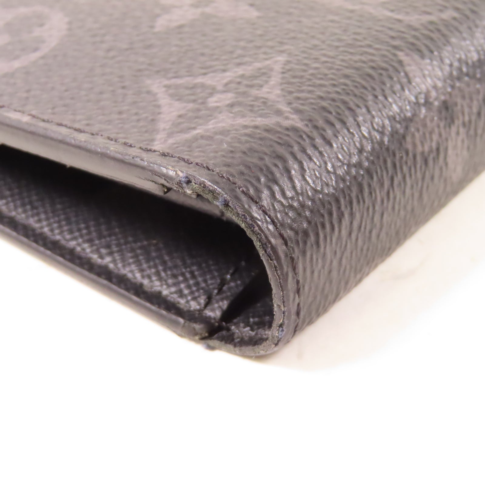 LOUIS VUITTON Monogram Eclipse Brazza Wallet銀扣長錢包黑色